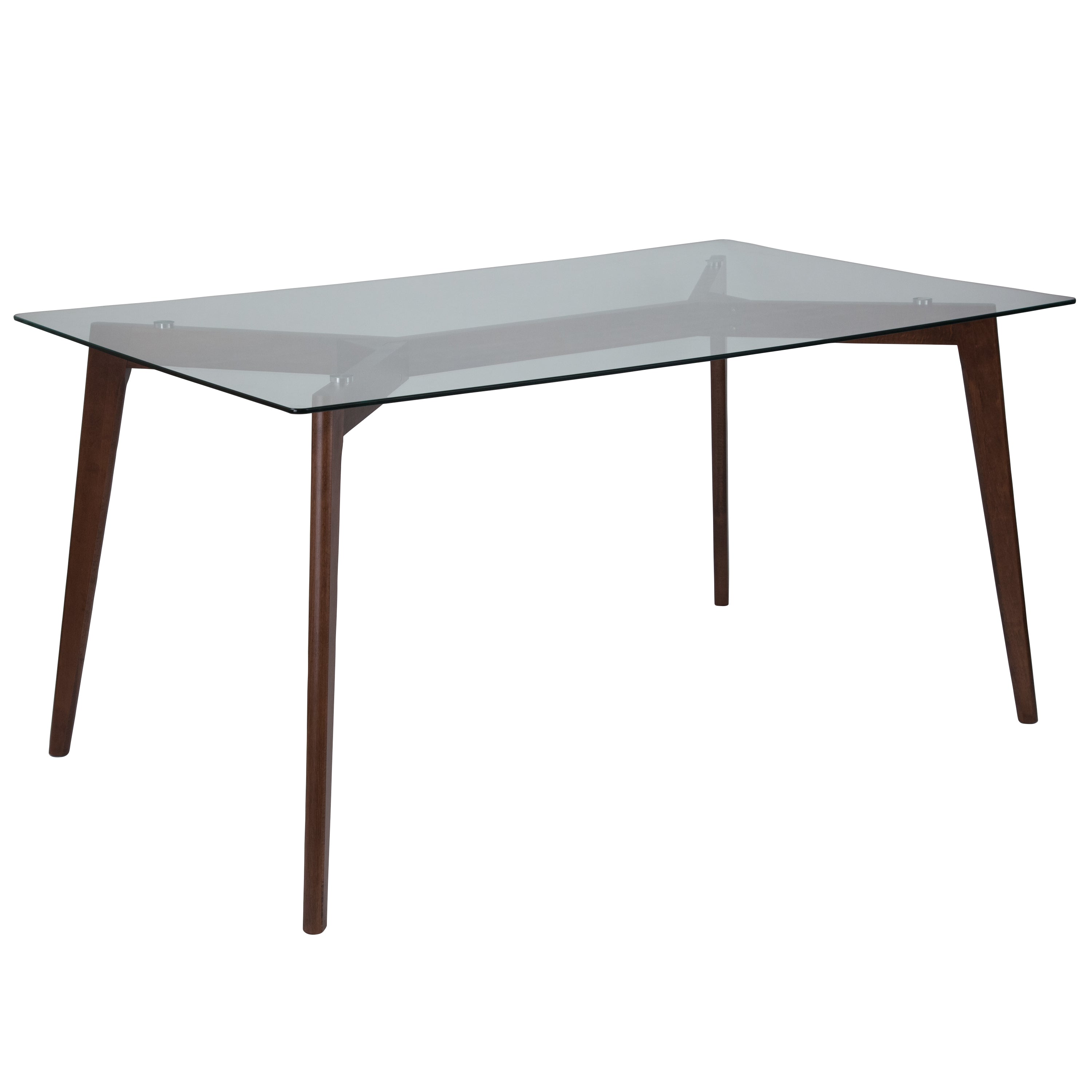Parkside 35.25'' x 59'' Solid Wood Table with Clear Glass Top-Dining Table-Flash Furniture-Wall2Wall Furnishings