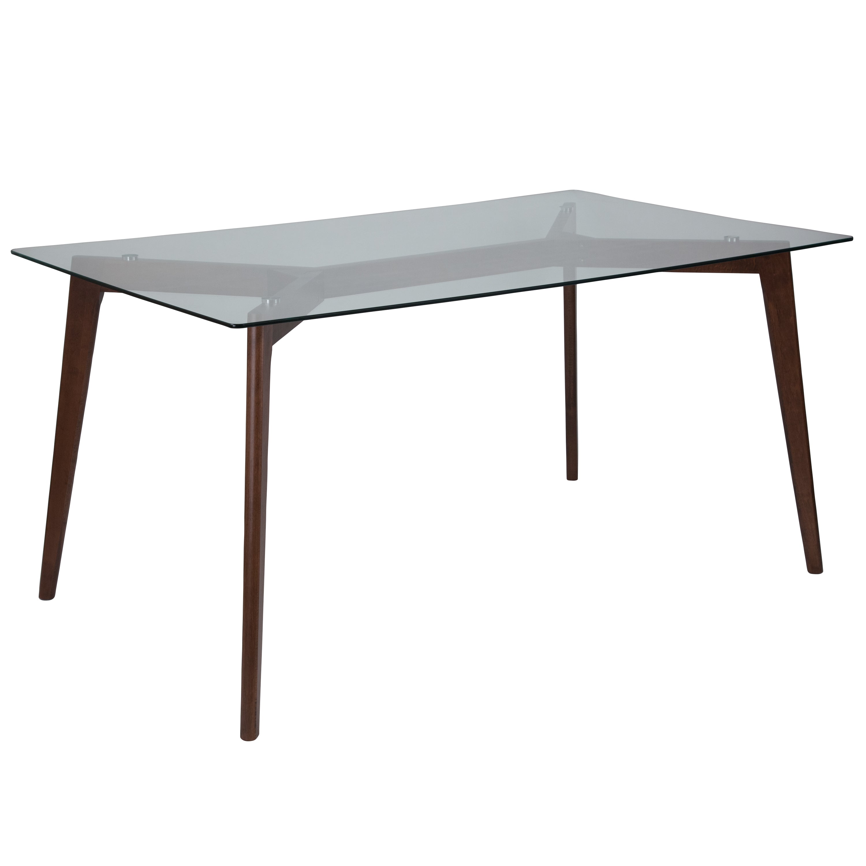 Parkside 35.25'' x 59'' Solid Wood Table with Clear Glass Top