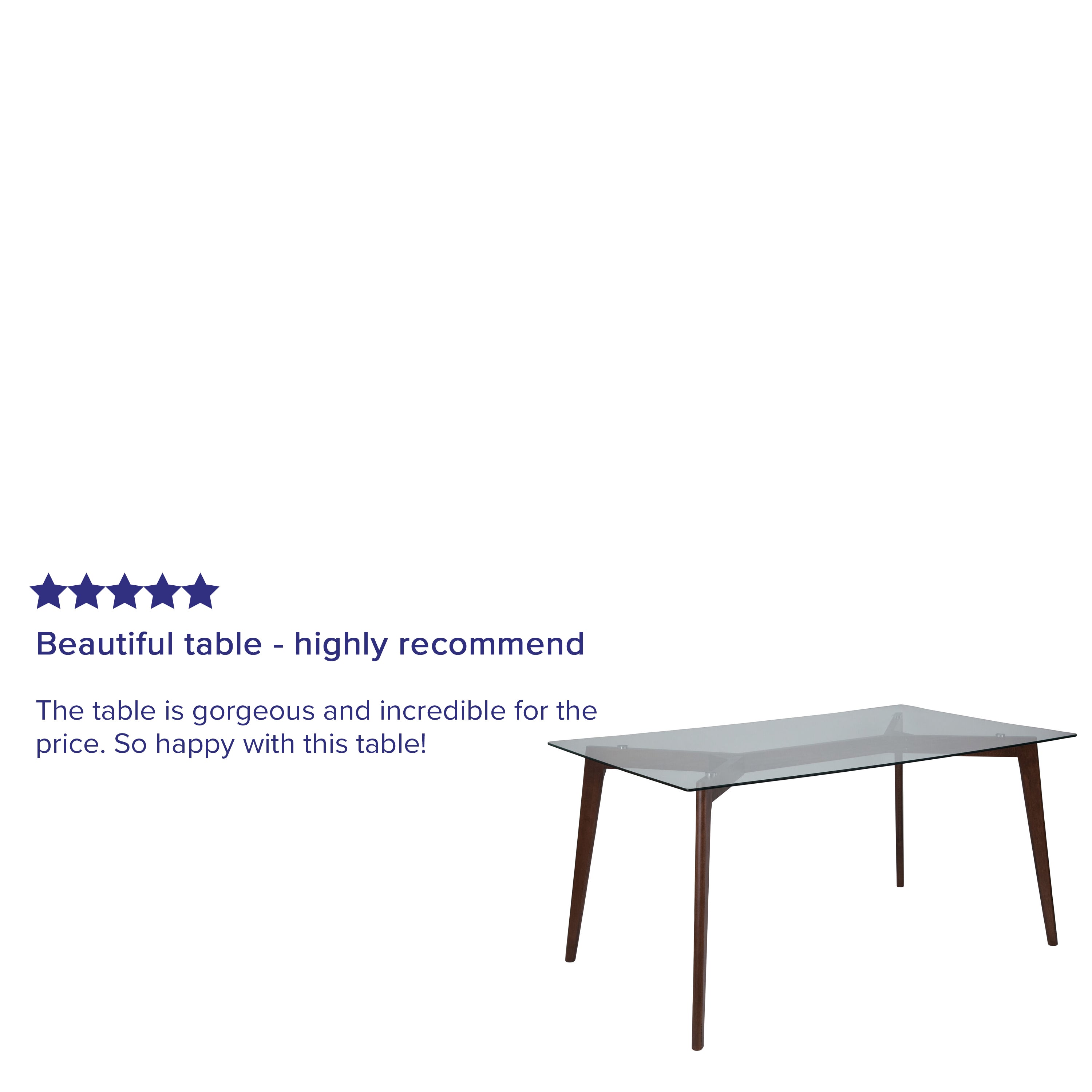 Parkside 35.25'' x 59'' Solid Wood Table with Clear Glass Top