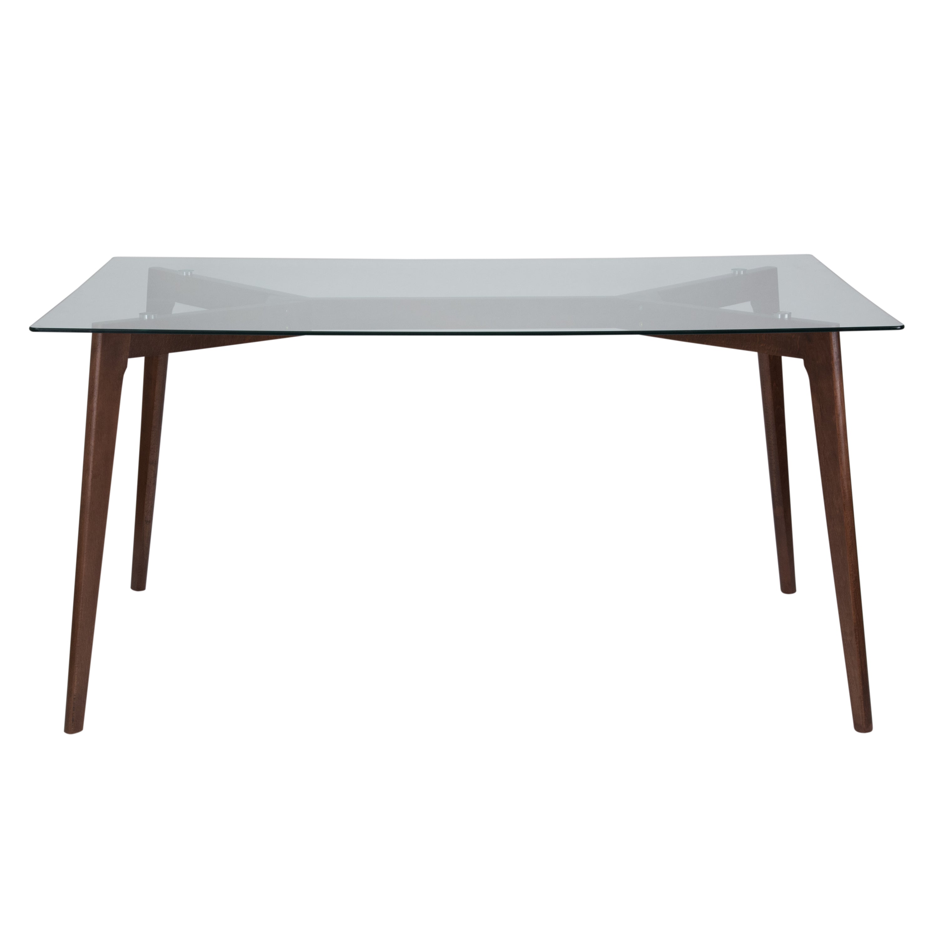 Parkside 35.25'' x 59'' Solid Wood Table with Clear Glass Top-Dining Table-Flash Furniture-Wall2Wall Furnishings