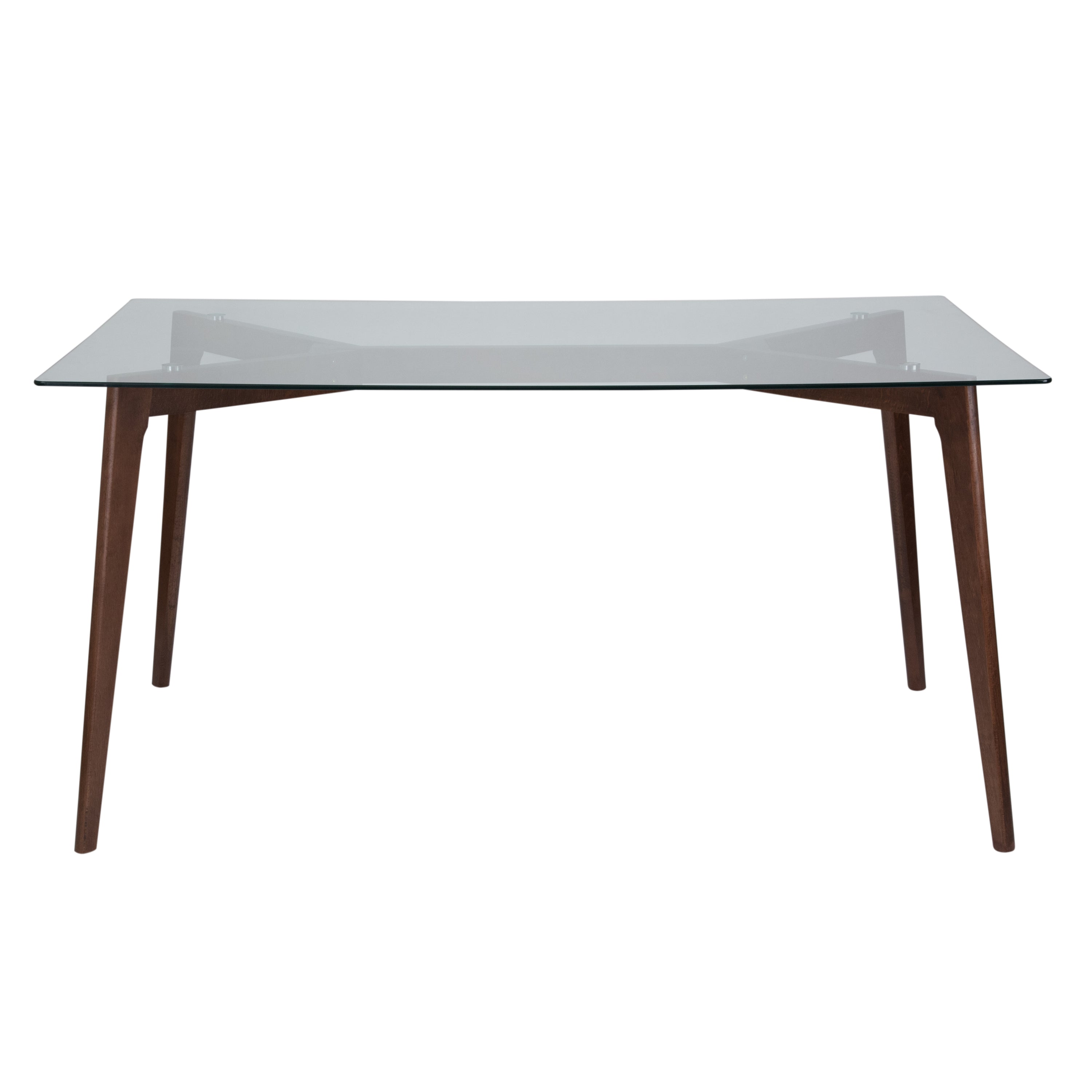 Parkside 35.25'' x 59'' Solid Wood Table with Clear Glass Top