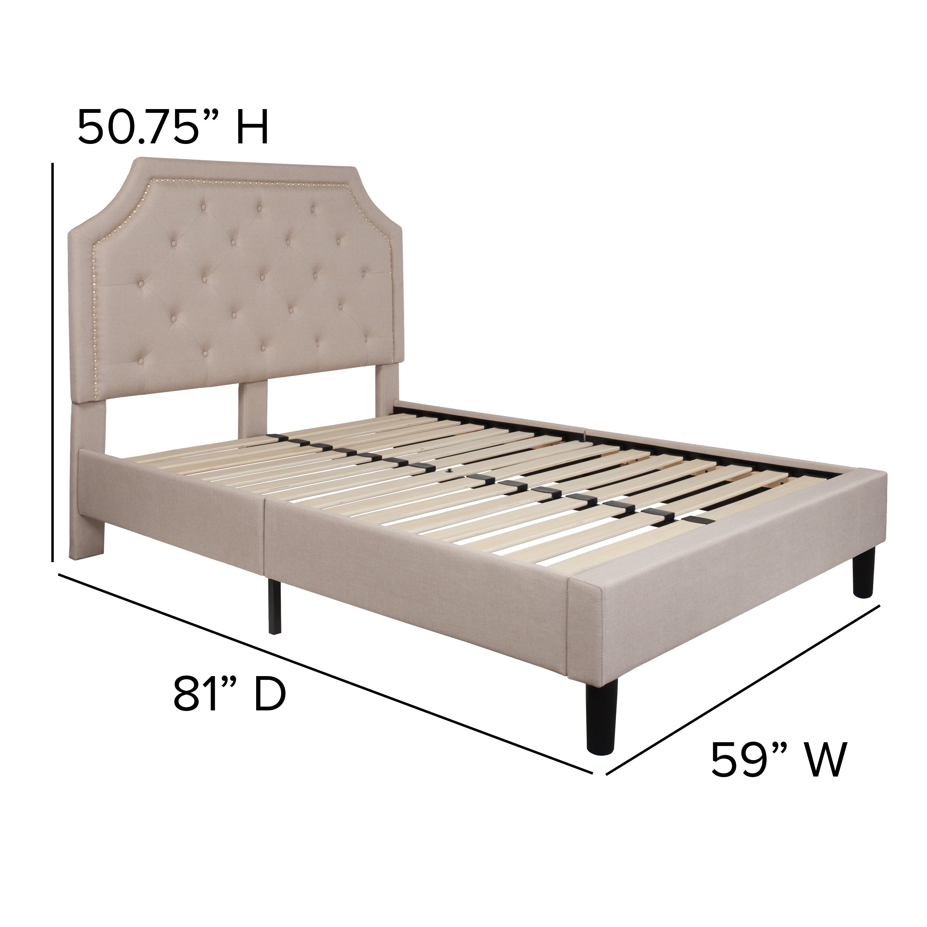 Brighton Arched Tufted Upholstered Platform Bed