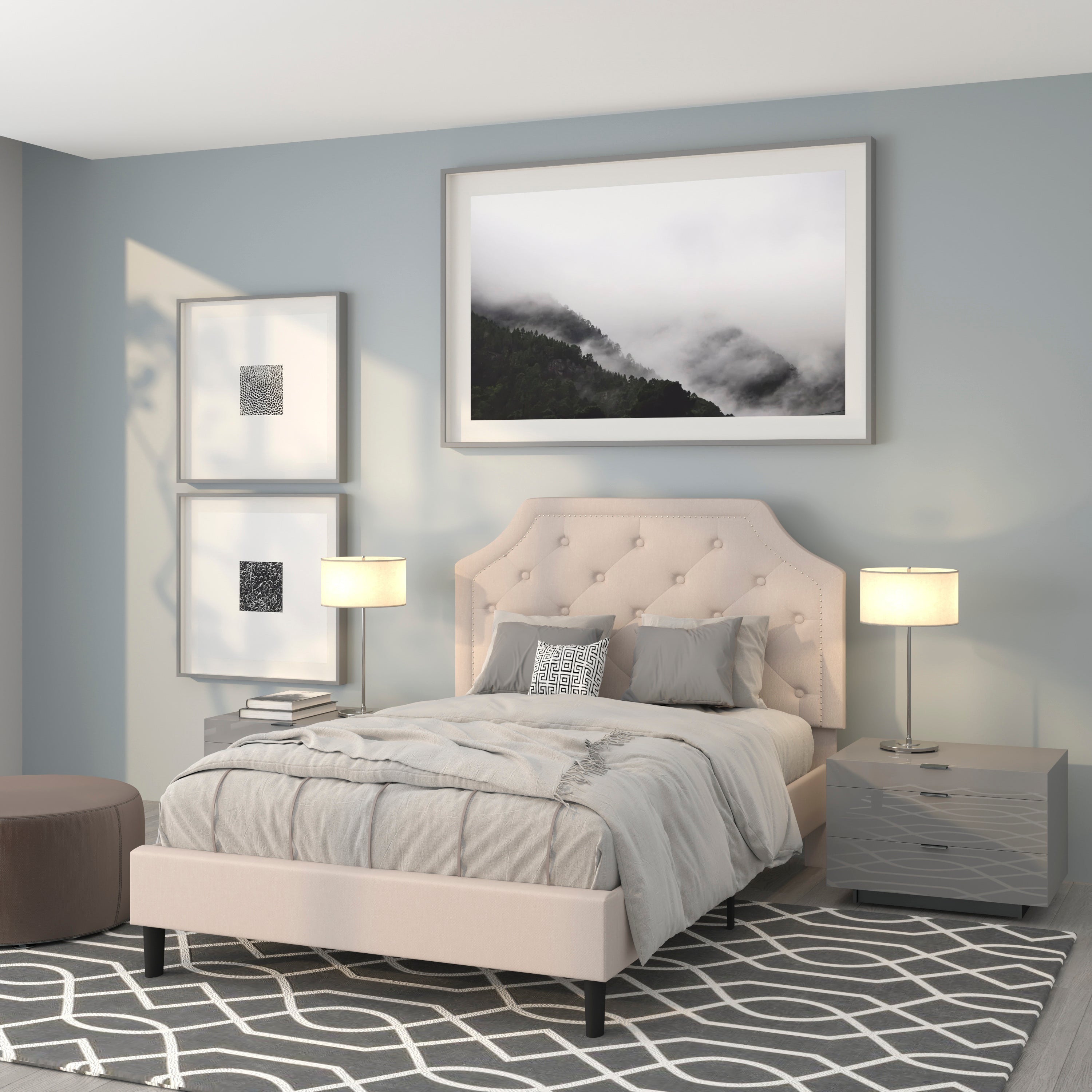 Brighton Arched Tufted Upholstered Platform Bed