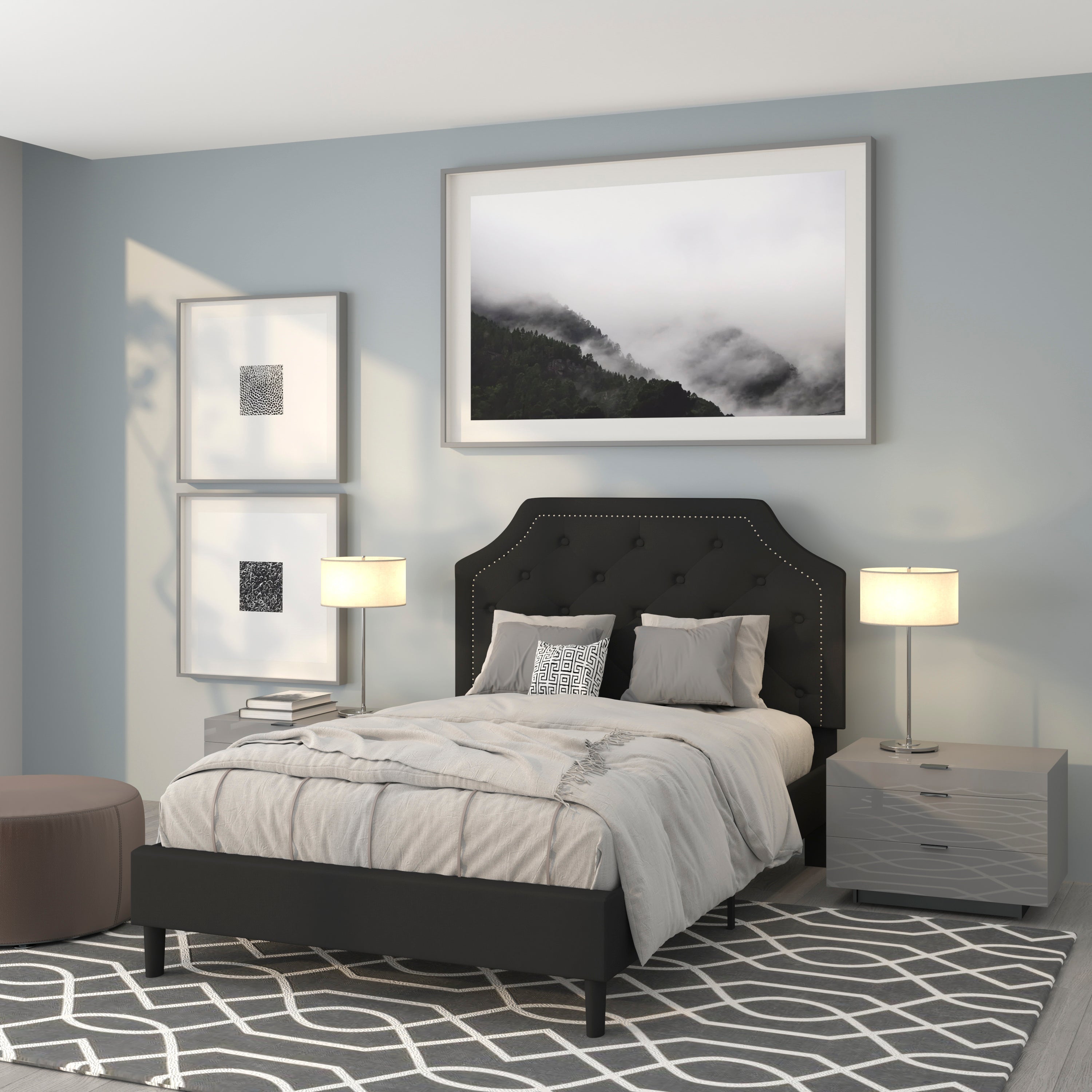 Brighton Arched Tufted Upholstered Platform Bed