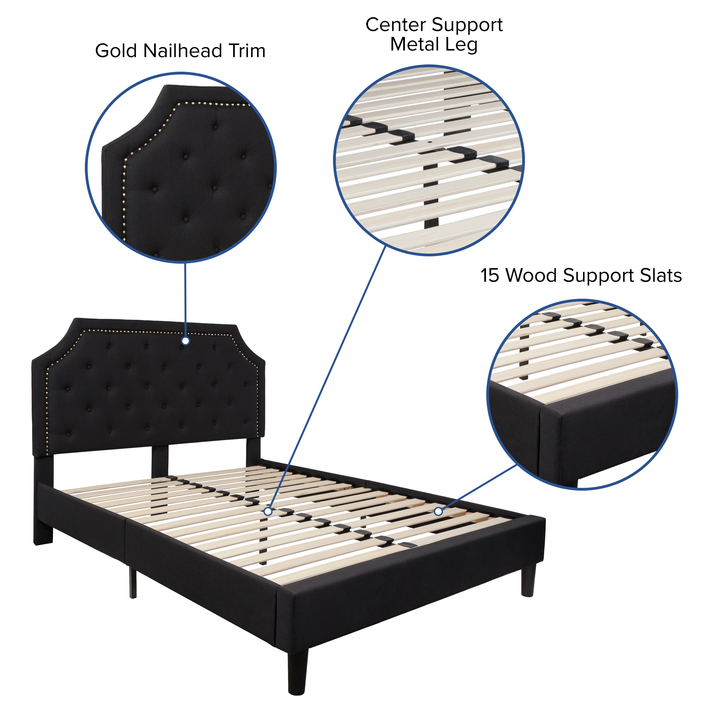Brighton Arched Tufted Upholstered Platform Bed