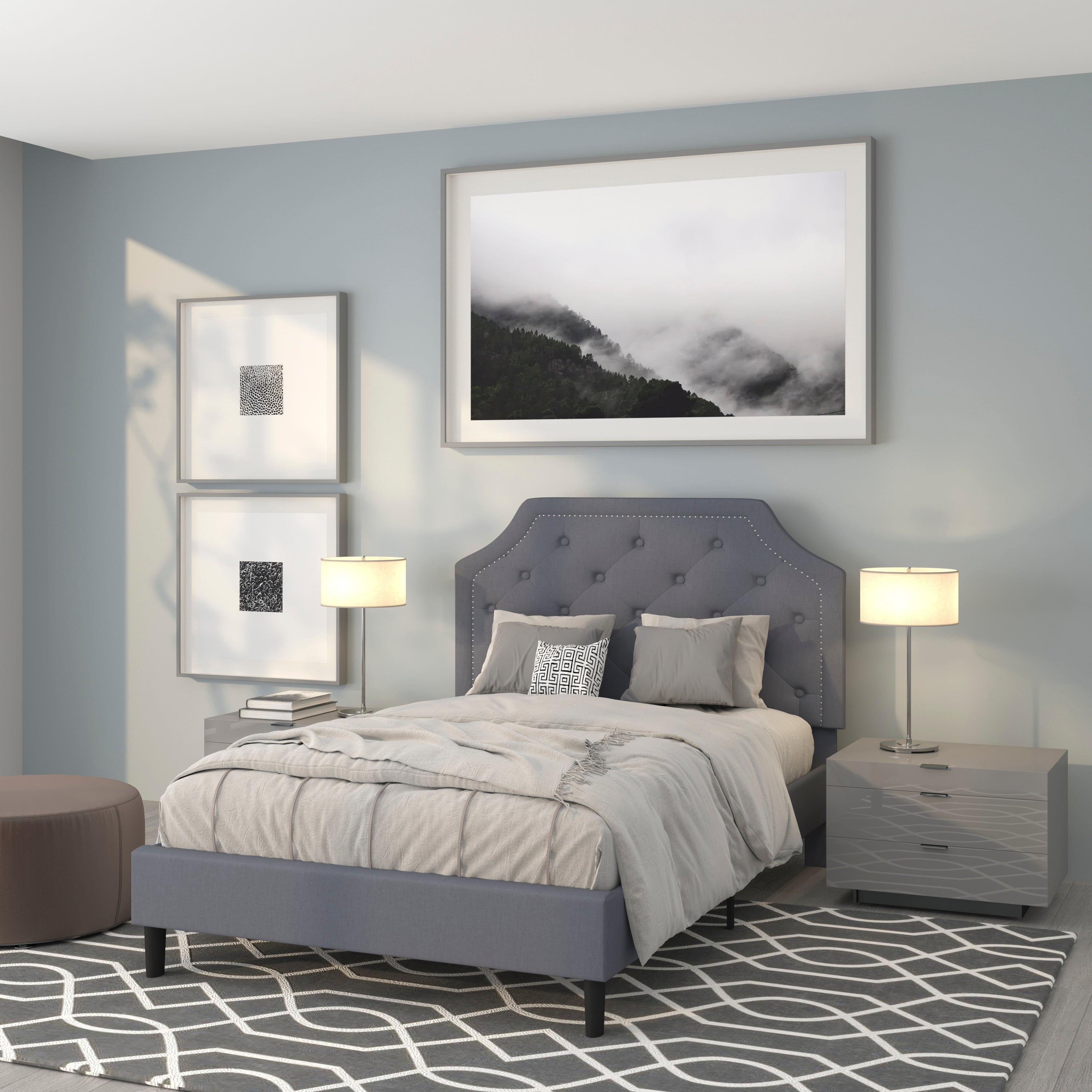 Brighton Arched Tufted Upholstered Platform Bed
