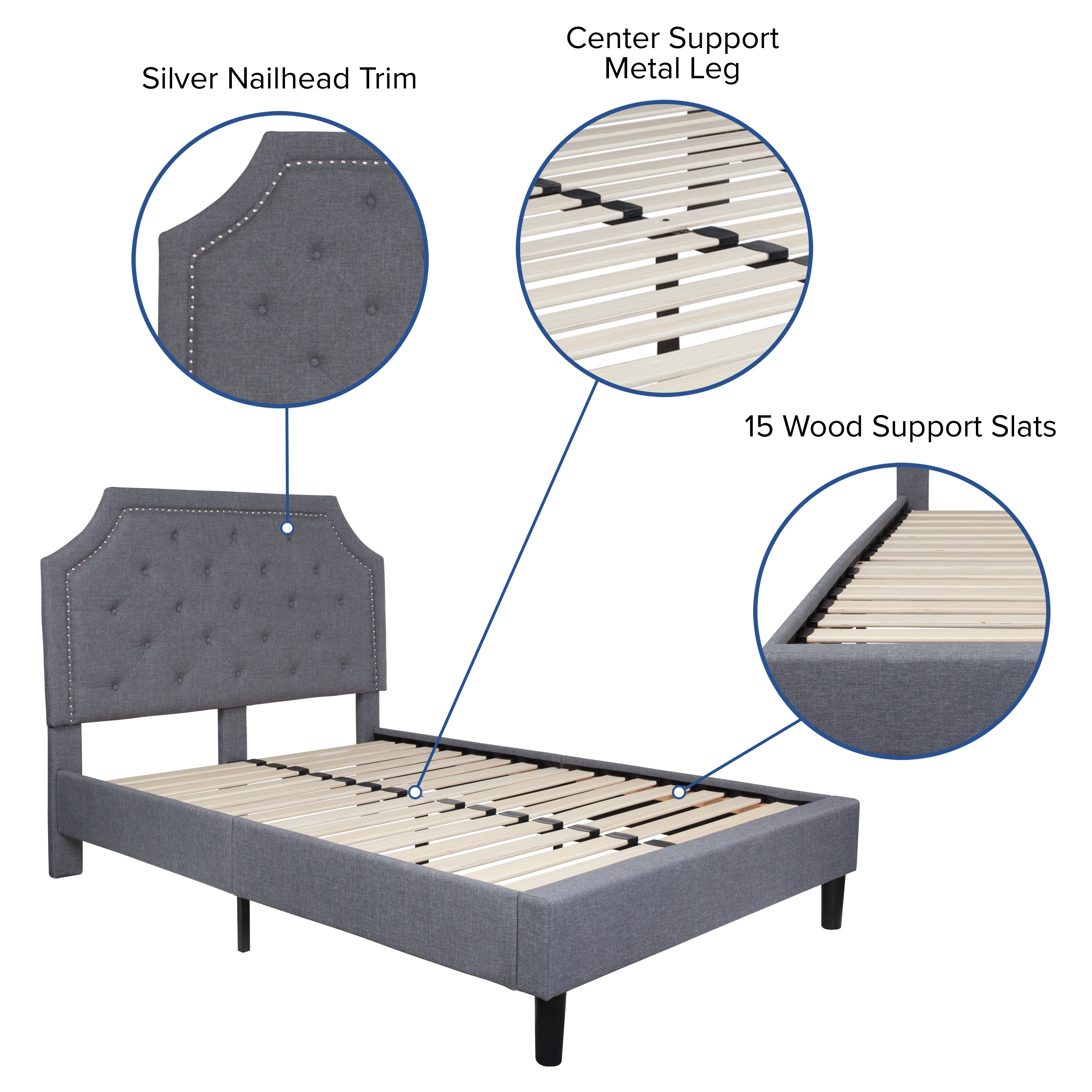Brighton Arched Tufted Upholstered Platform Bed