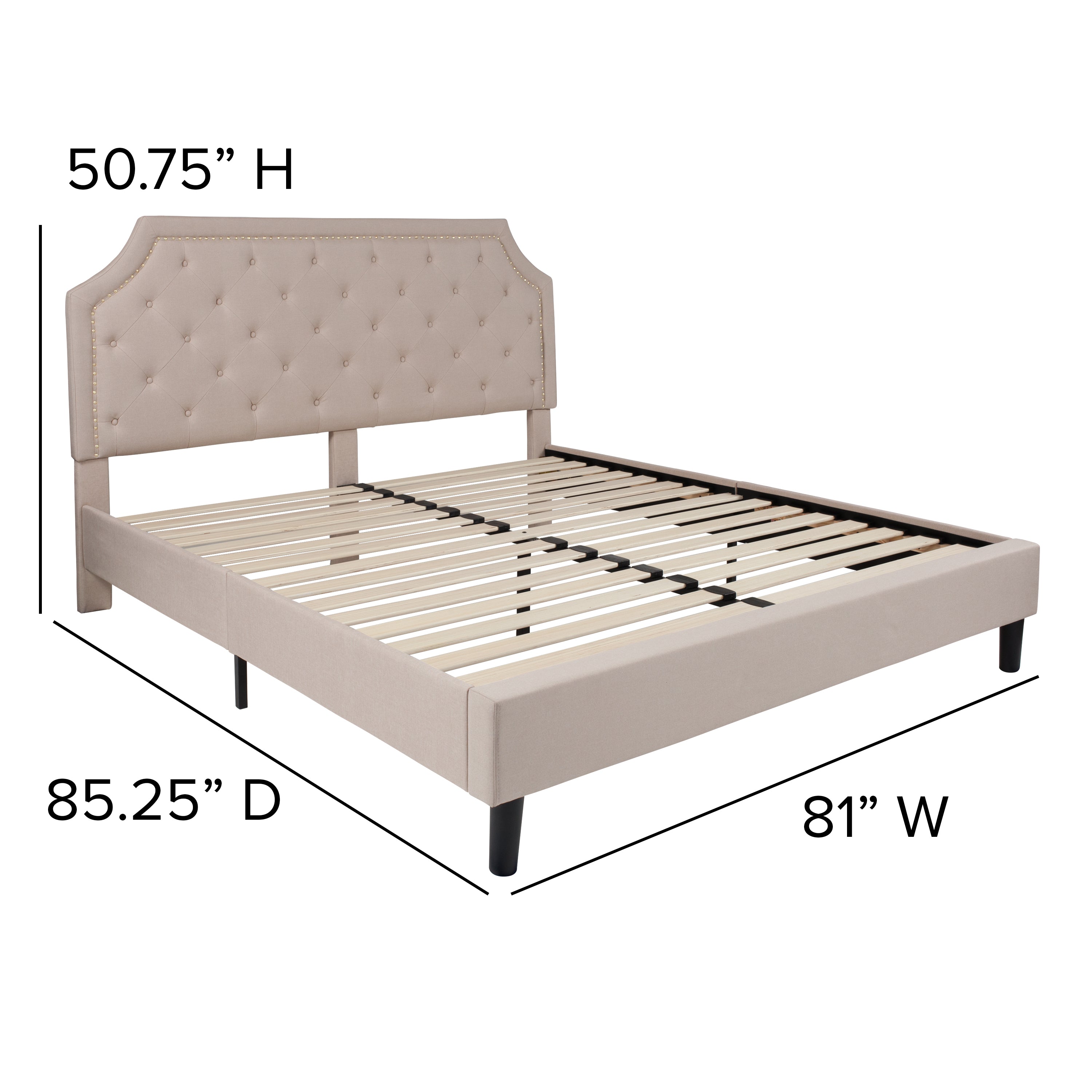 Brighton Arched Tufted Upholstered Platform Bed