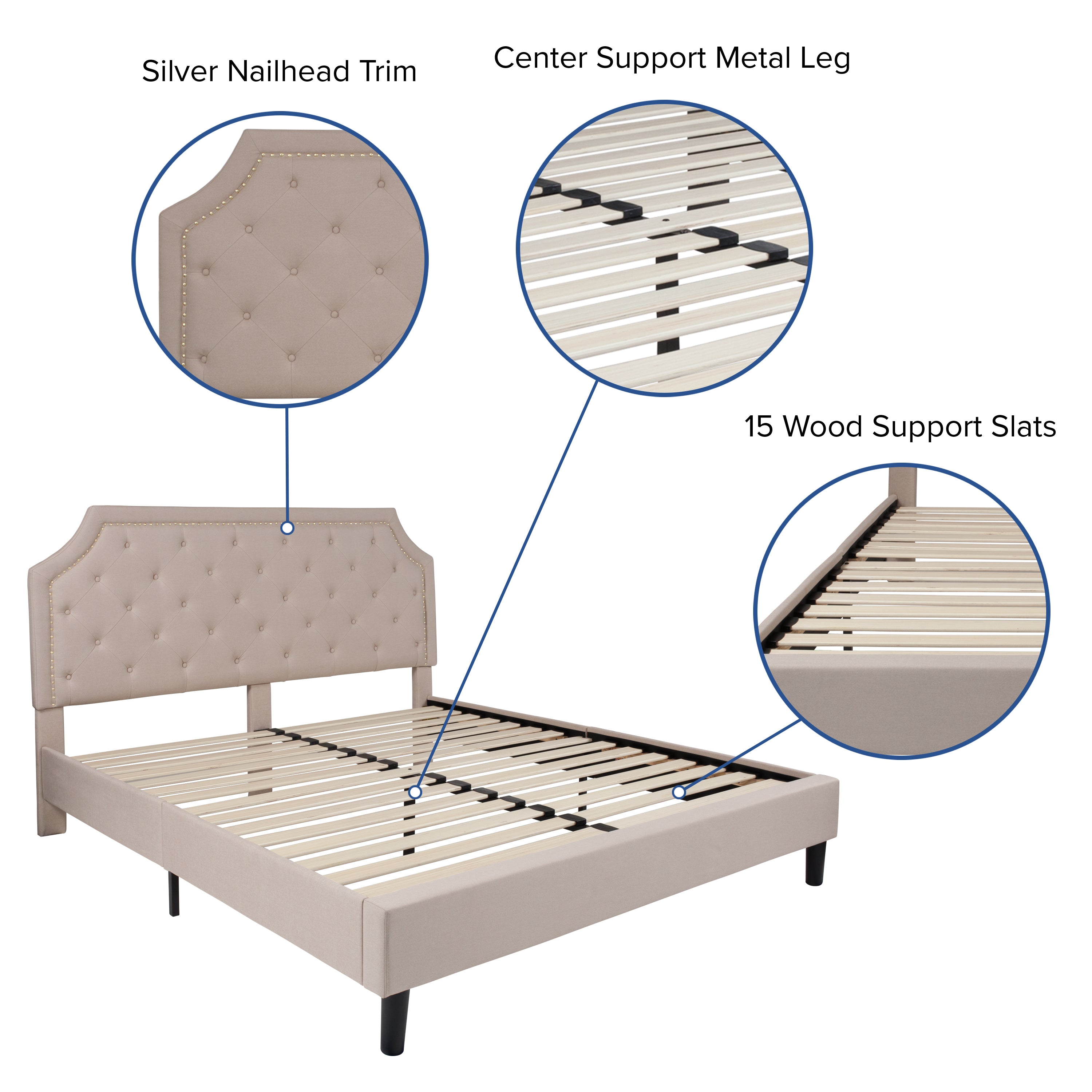 Brighton Arched Tufted Upholstered Platform Bed