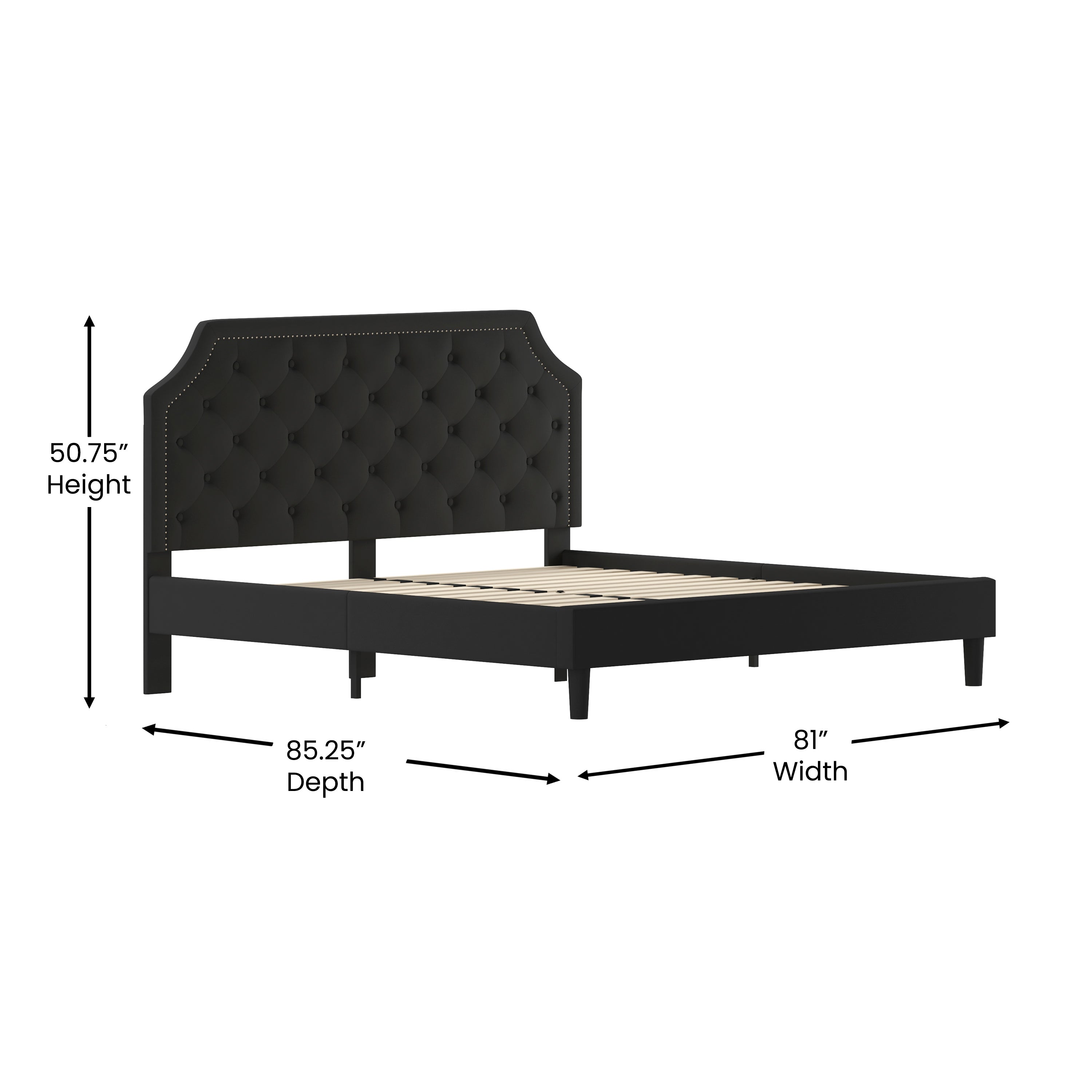 Brighton Arched Tufted Upholstered Platform Bed