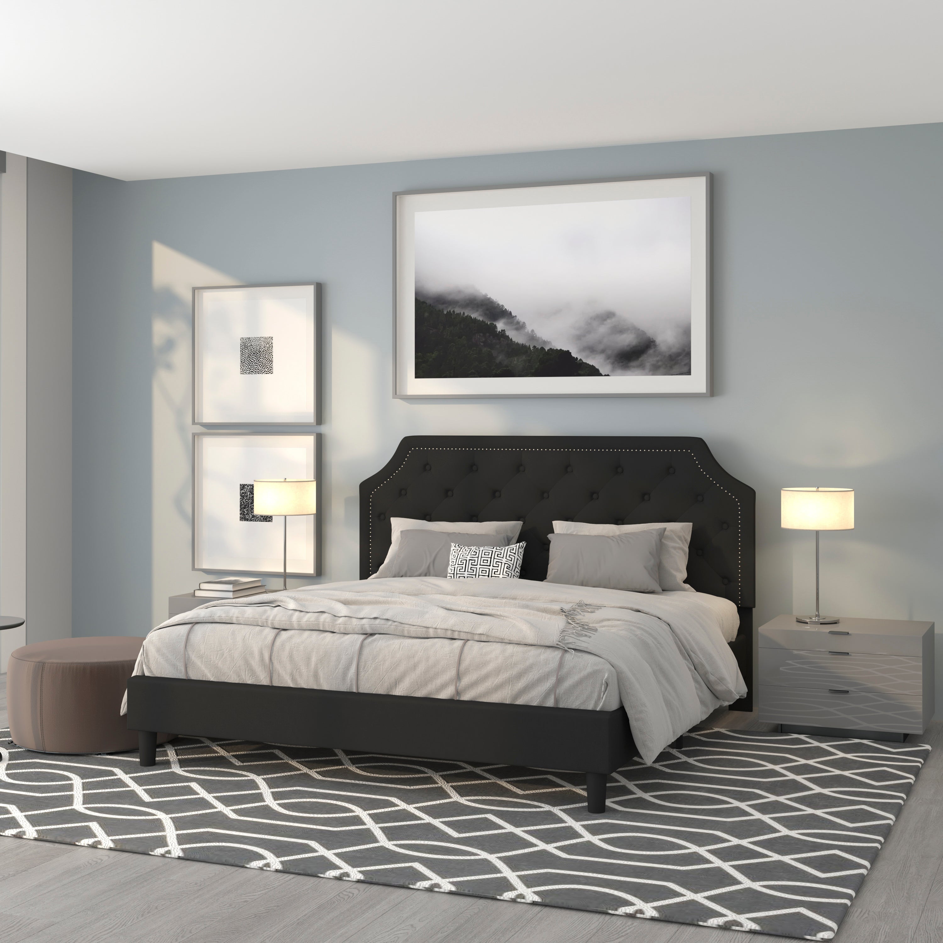 Brighton Arched Tufted Upholstered Platform Bed
