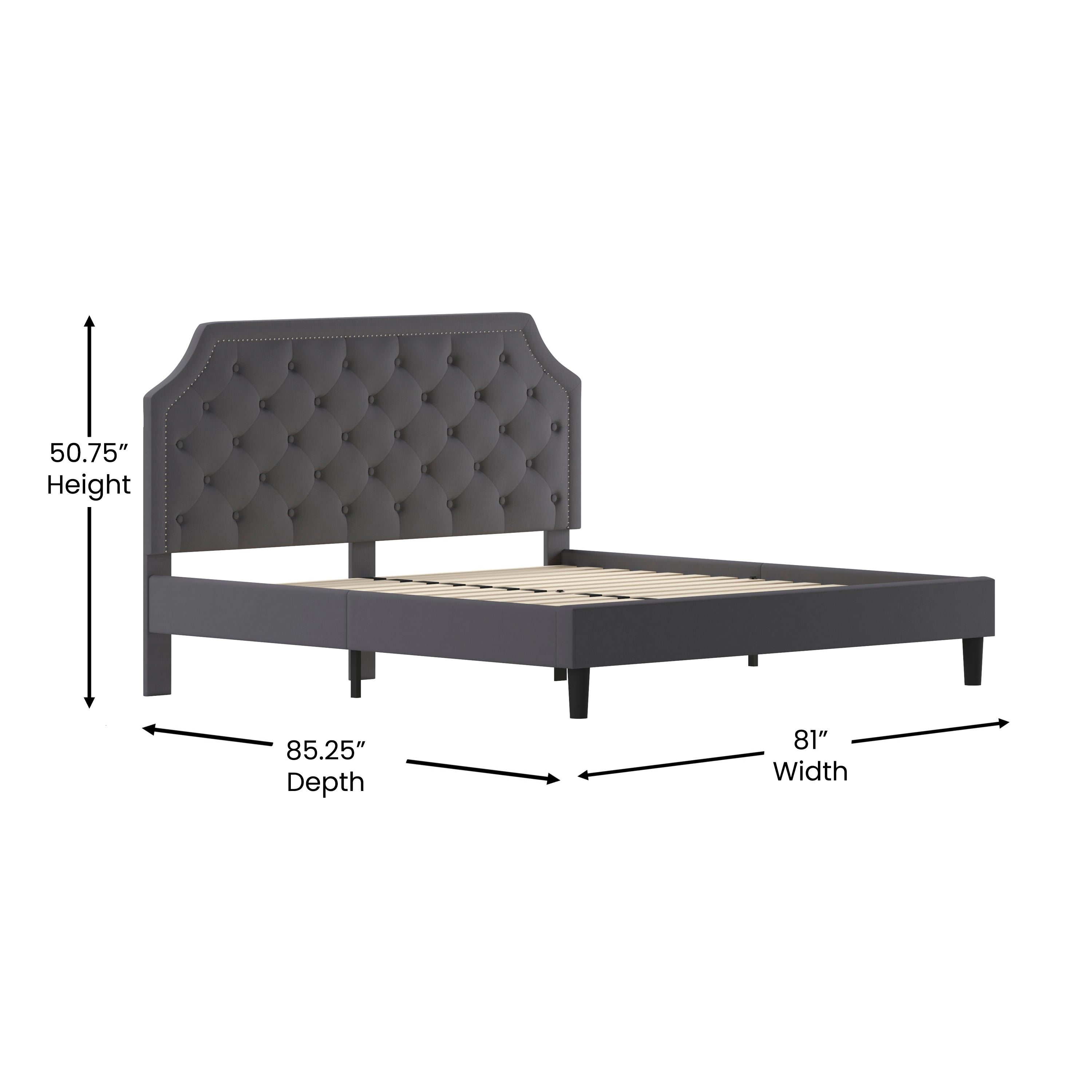 Brighton Arched Tufted Upholstered Platform Bed