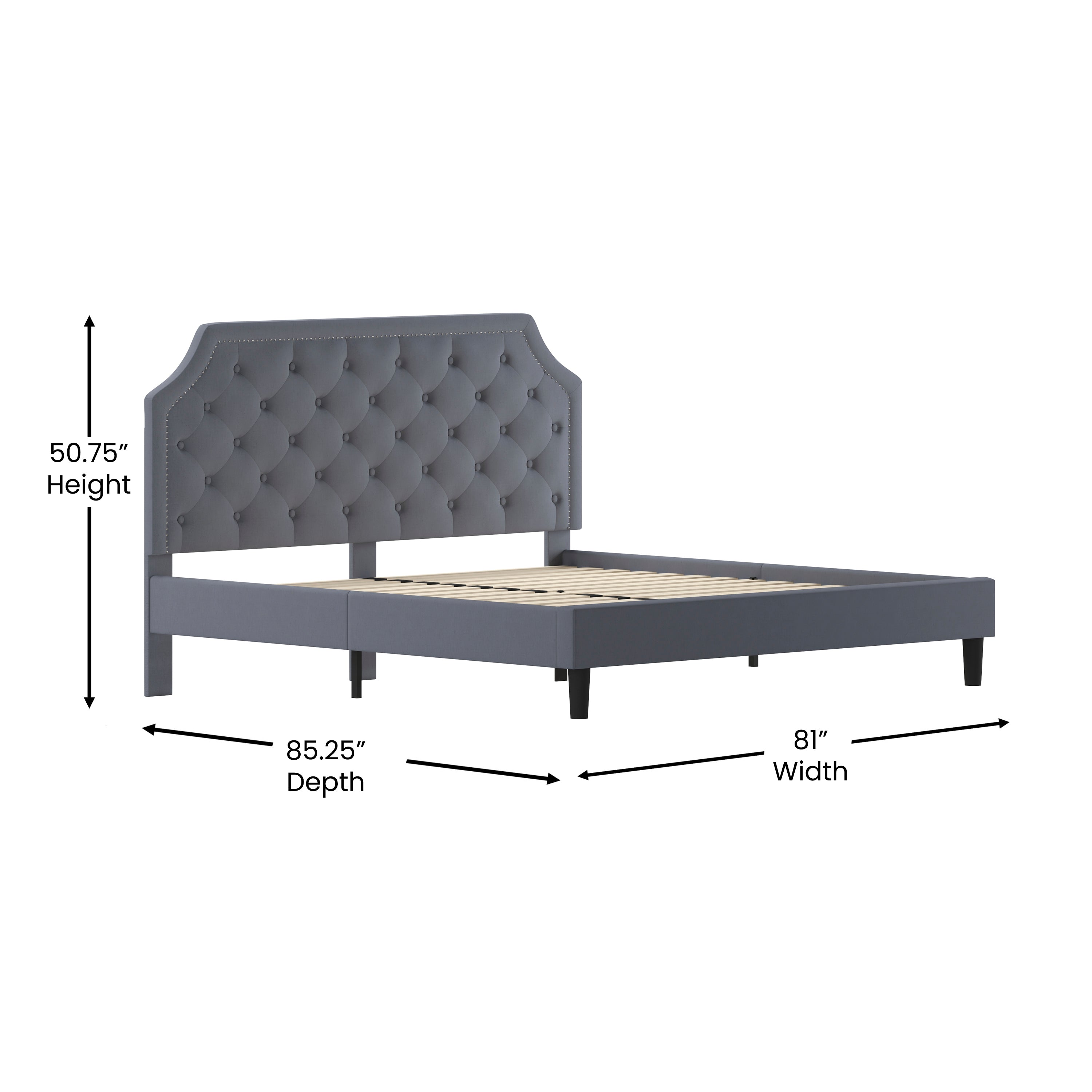 Brighton Arched Tufted Upholstered Platform Bed
