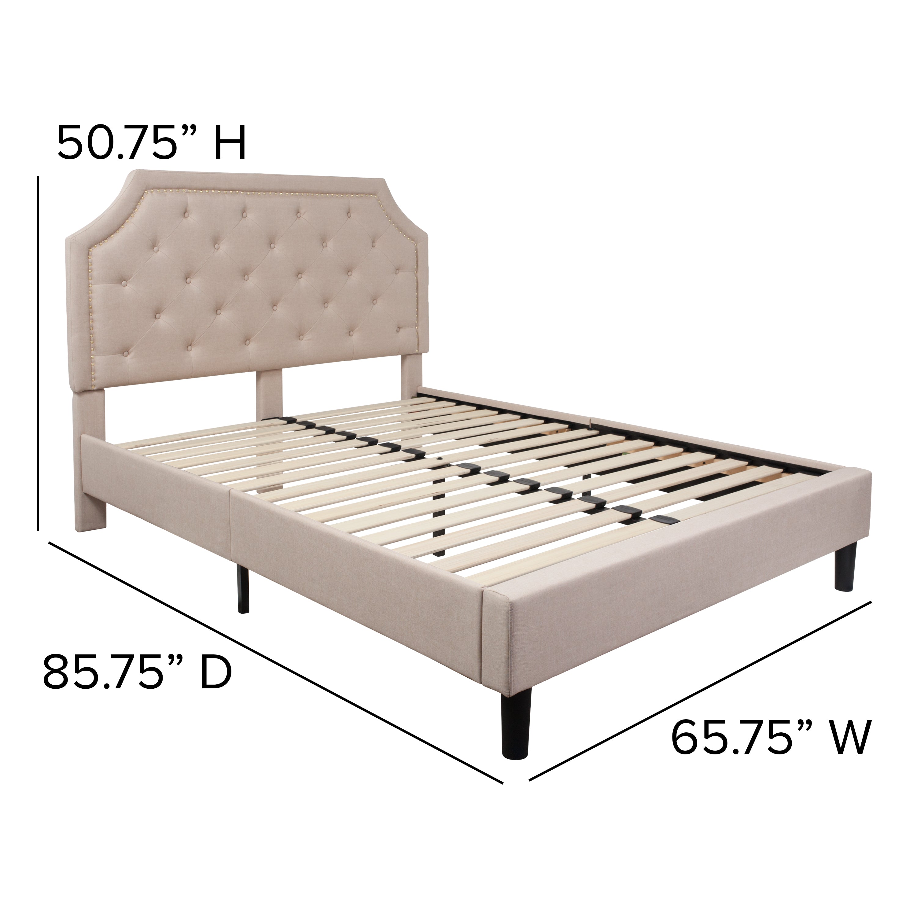 Brighton Arched Tufted Upholstered Platform Bed