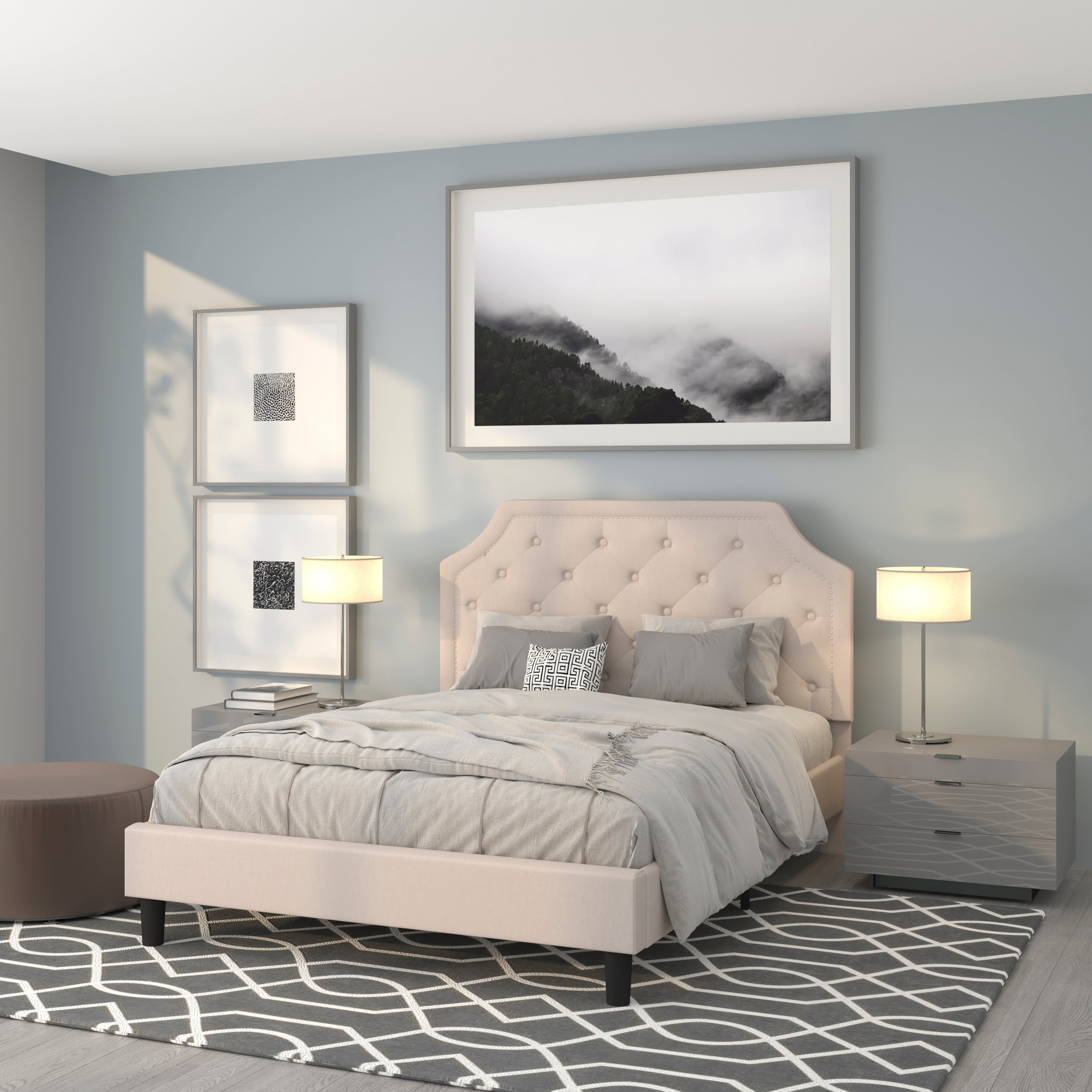 Brighton Arched Tufted Upholstered Platform Bed