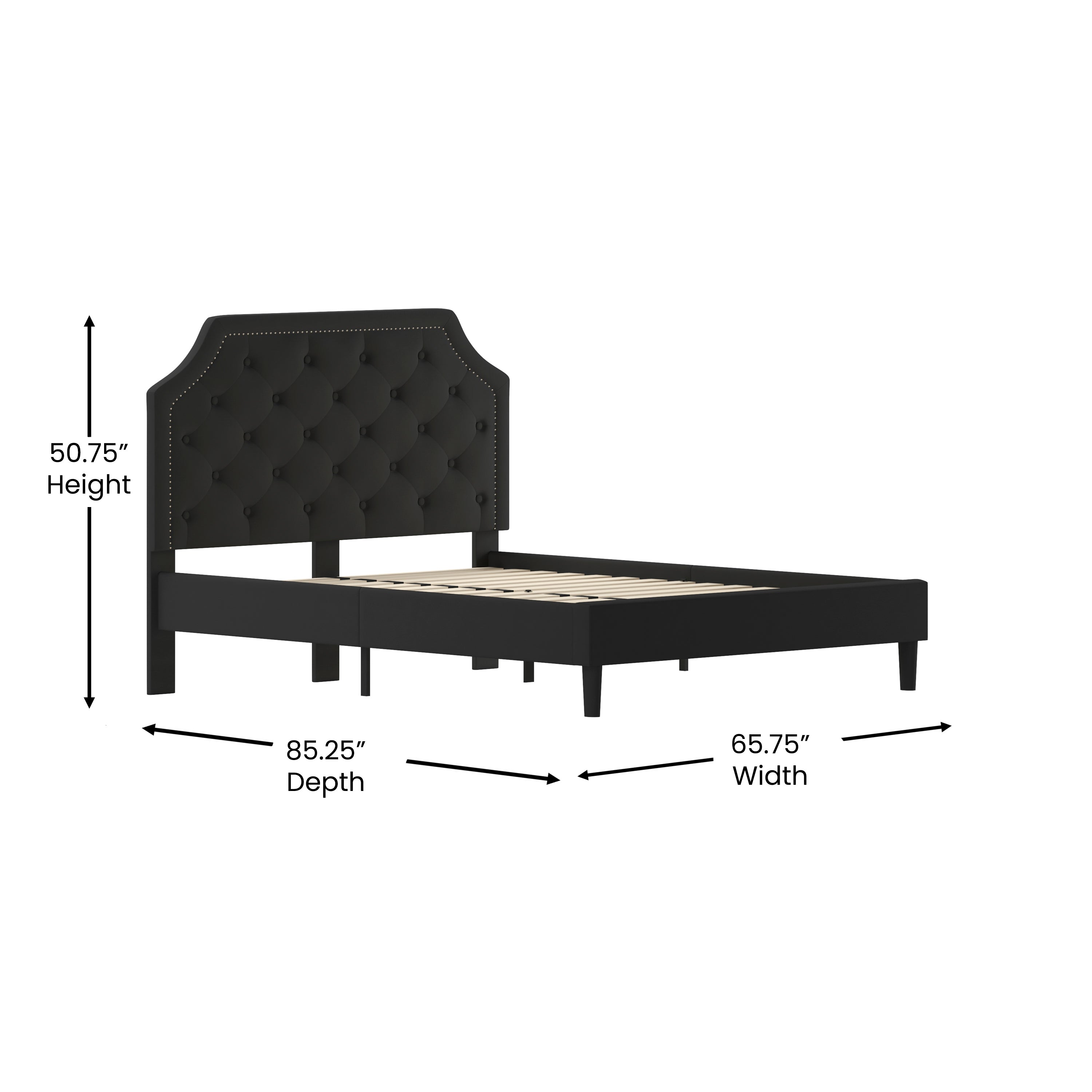 Brighton Arched Tufted Upholstered Platform Bed