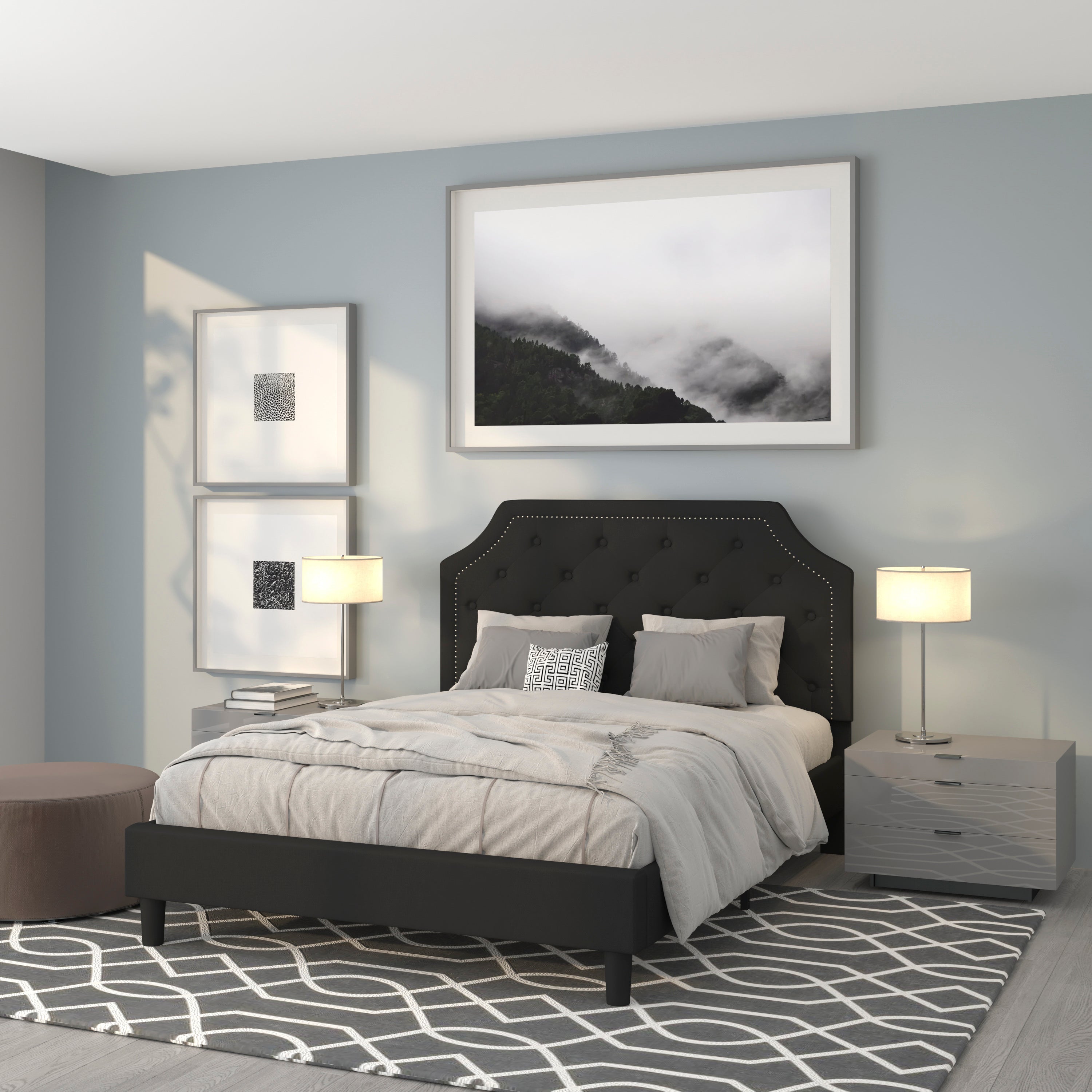 Brighton Arched Tufted Upholstered Platform Bed