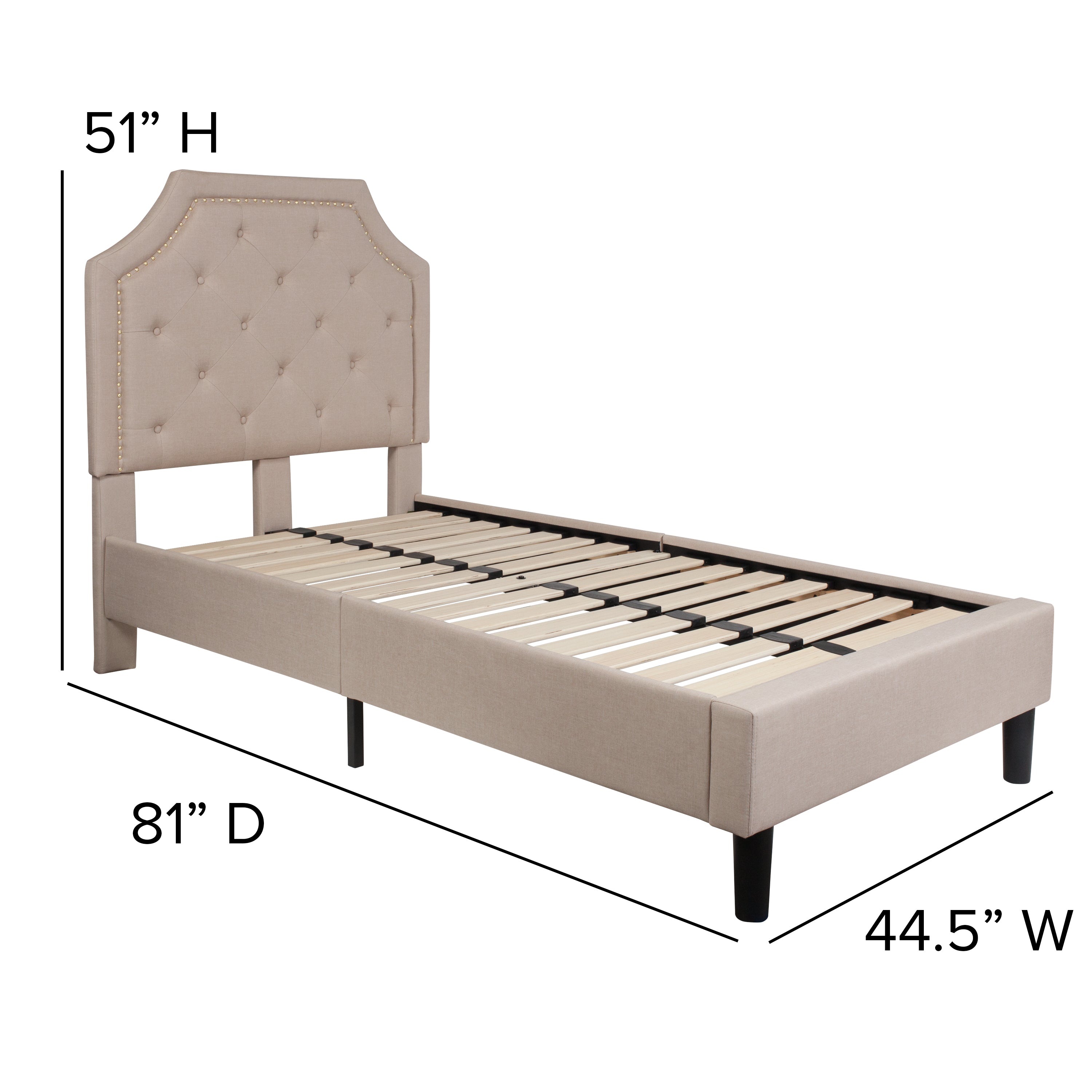 Brighton Arched Tufted Upholstered Platform Bed