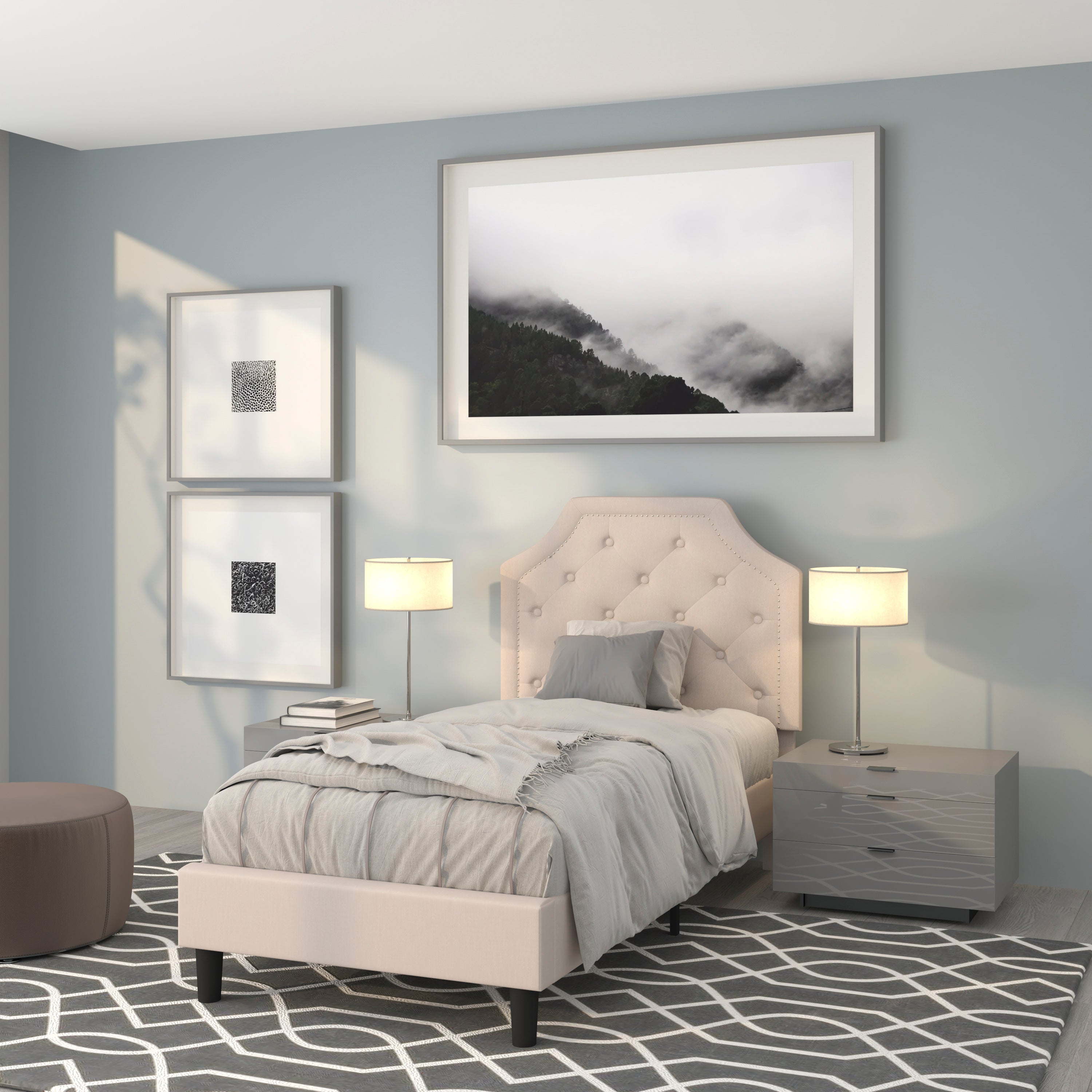 Brighton Arched Tufted Upholstered Platform Bed