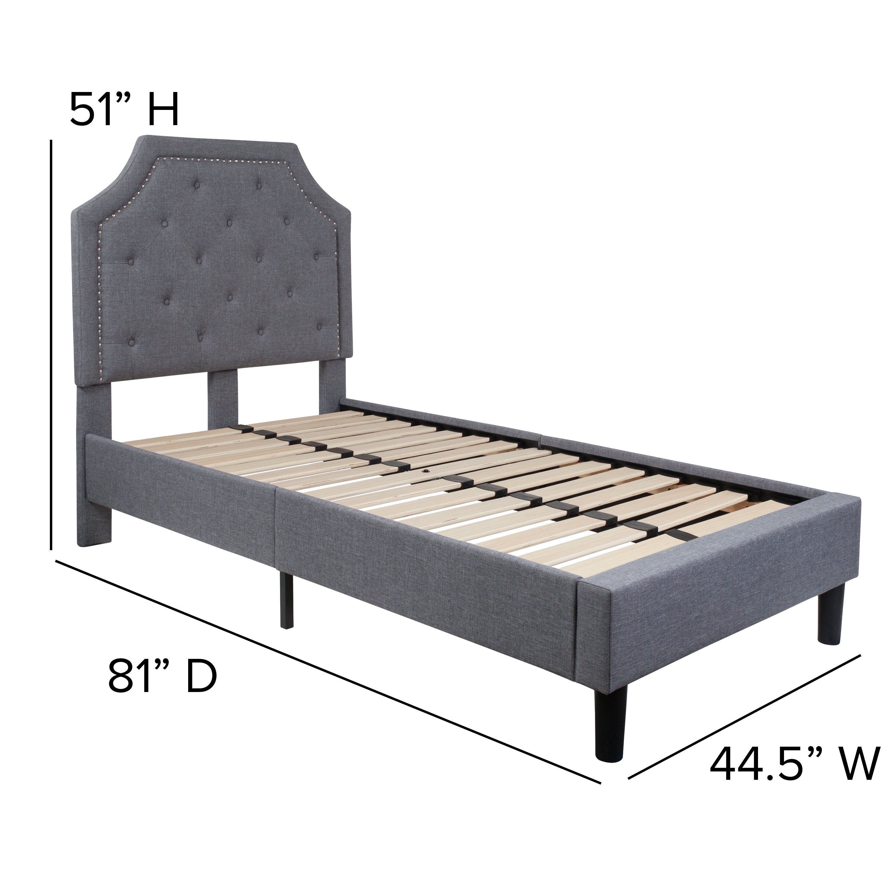 Brighton Arched Tufted Upholstered Platform Bed