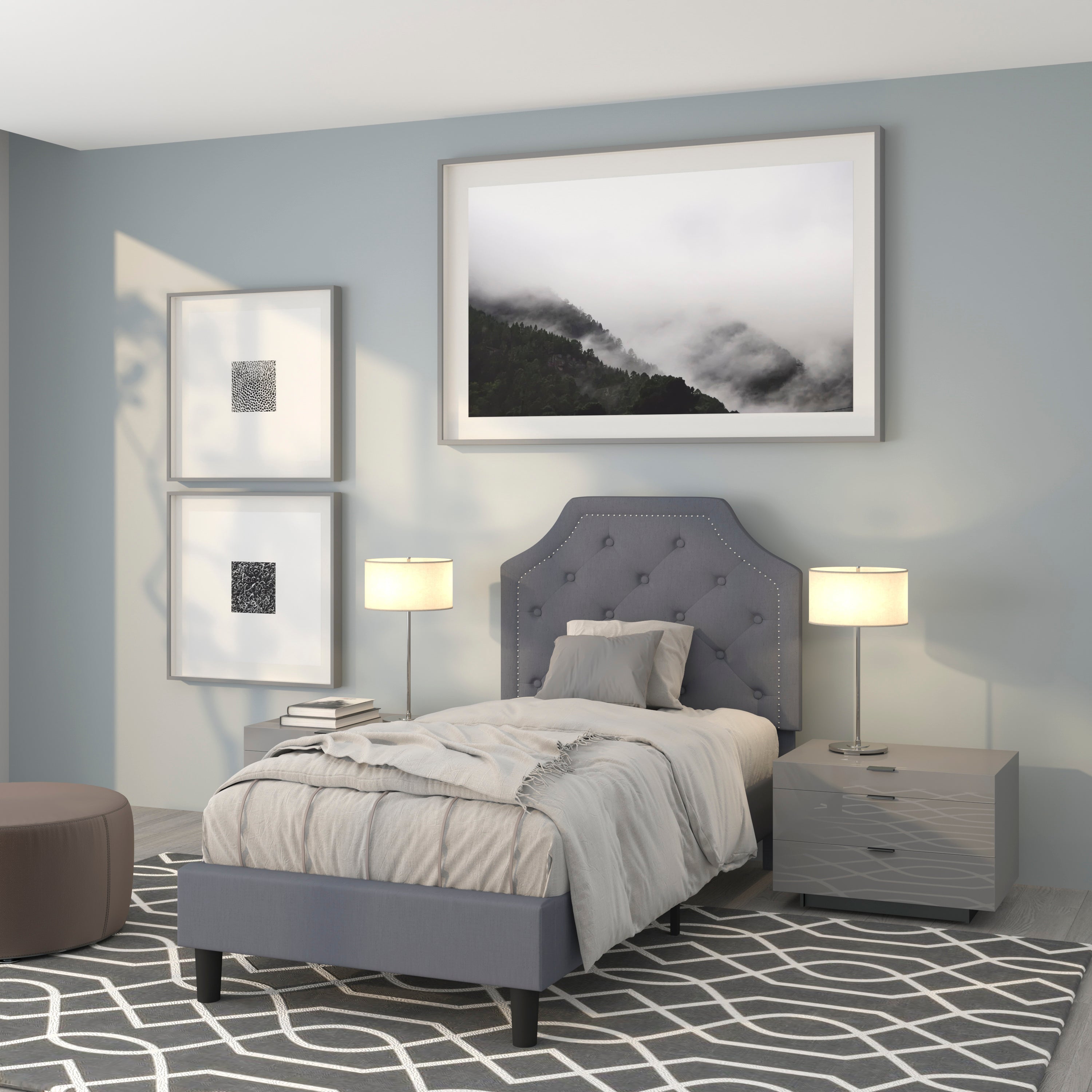 Brighton Arched Tufted Upholstered Platform Bed