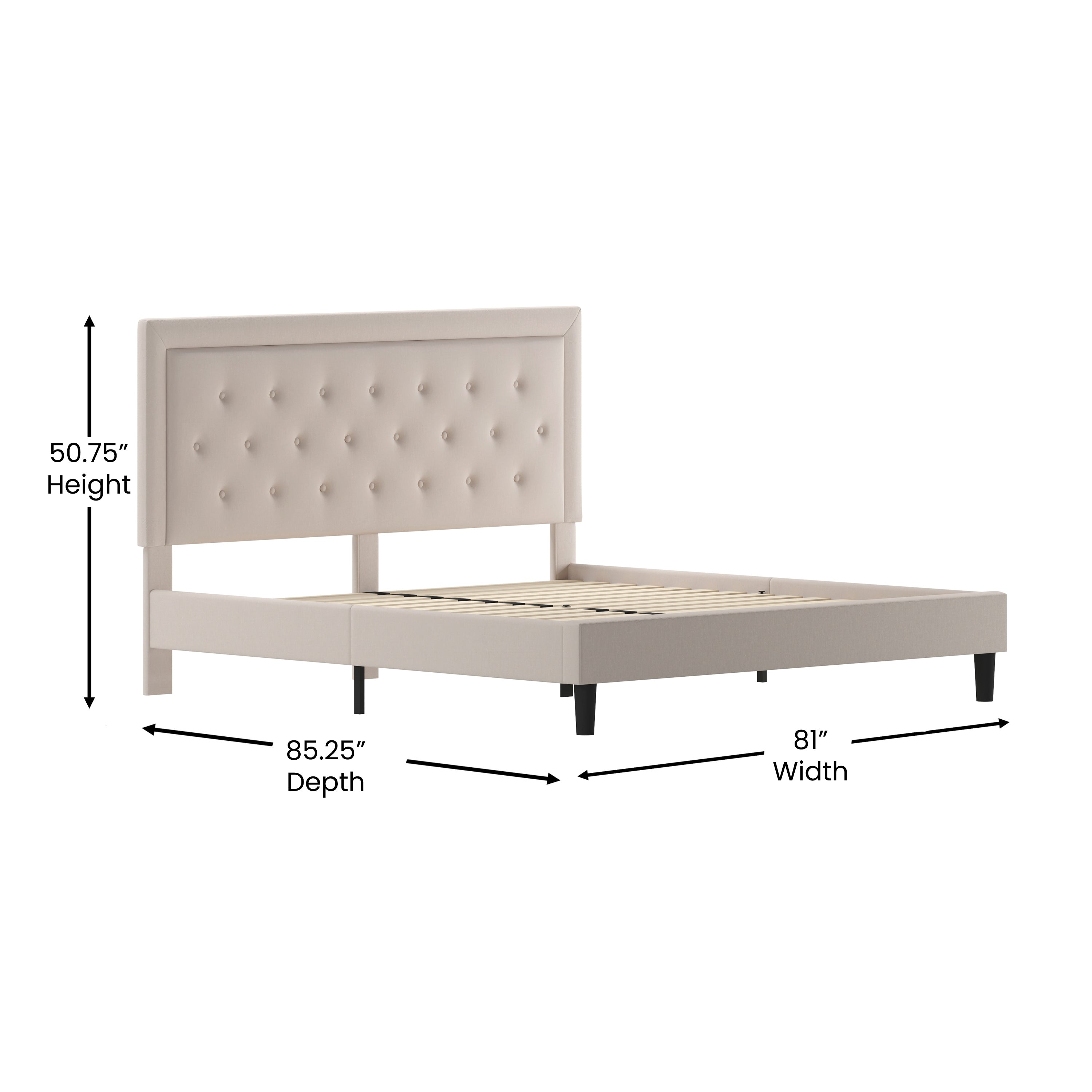 Roxbury Panel Tufted Upholstered Platform Bed