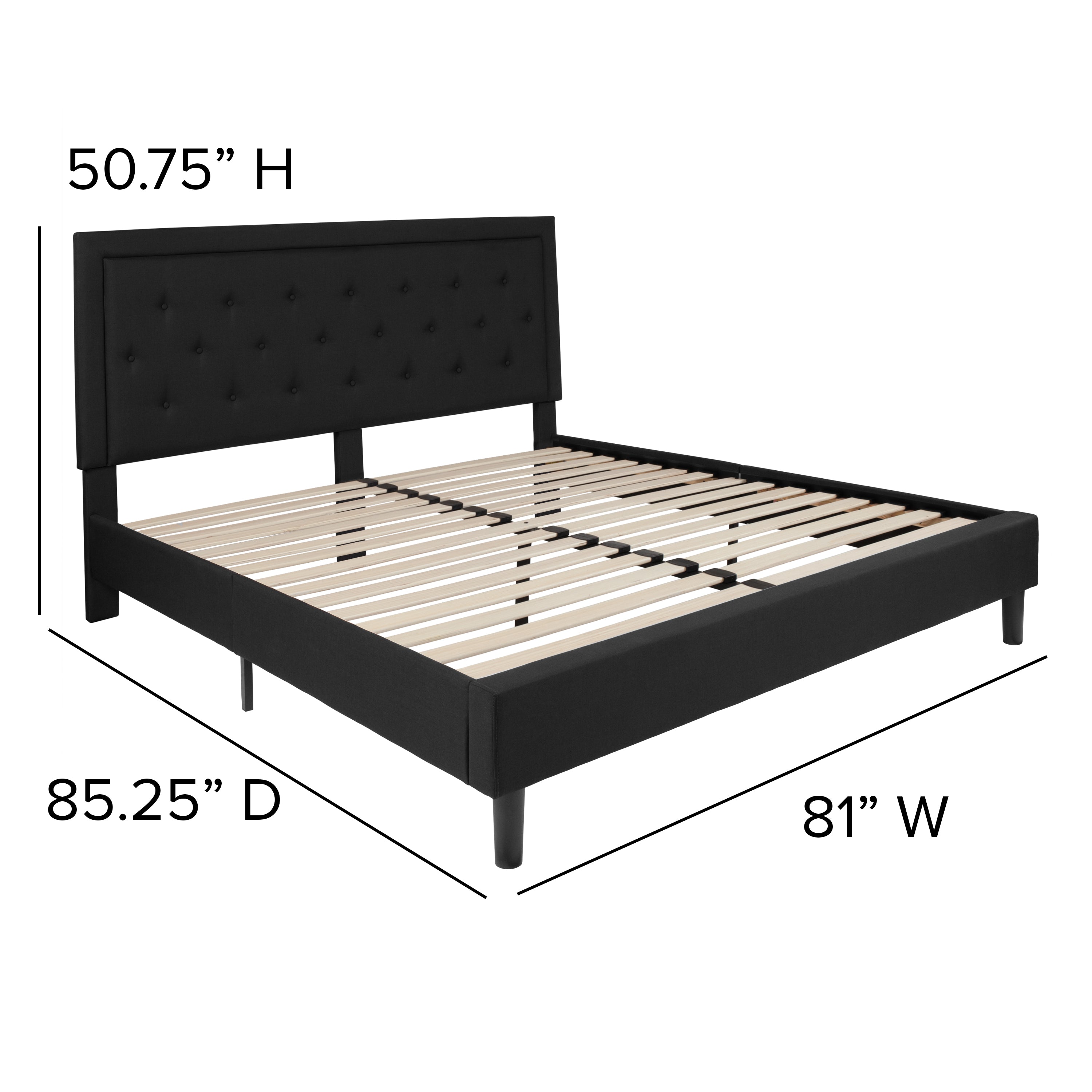 Roxbury Panel Tufted Upholstered Platform Bed