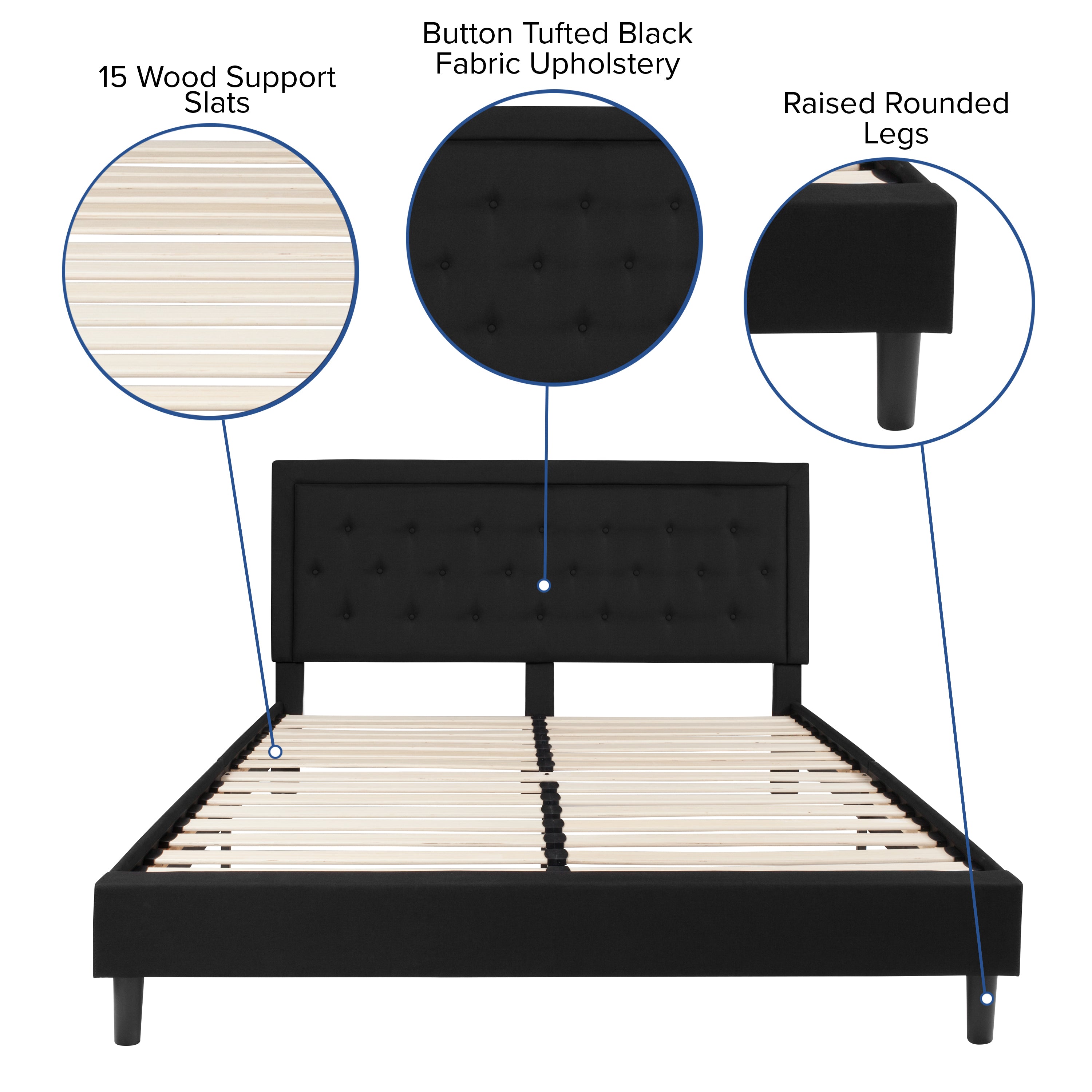 Roxbury Panel Tufted Upholstered Platform Bed