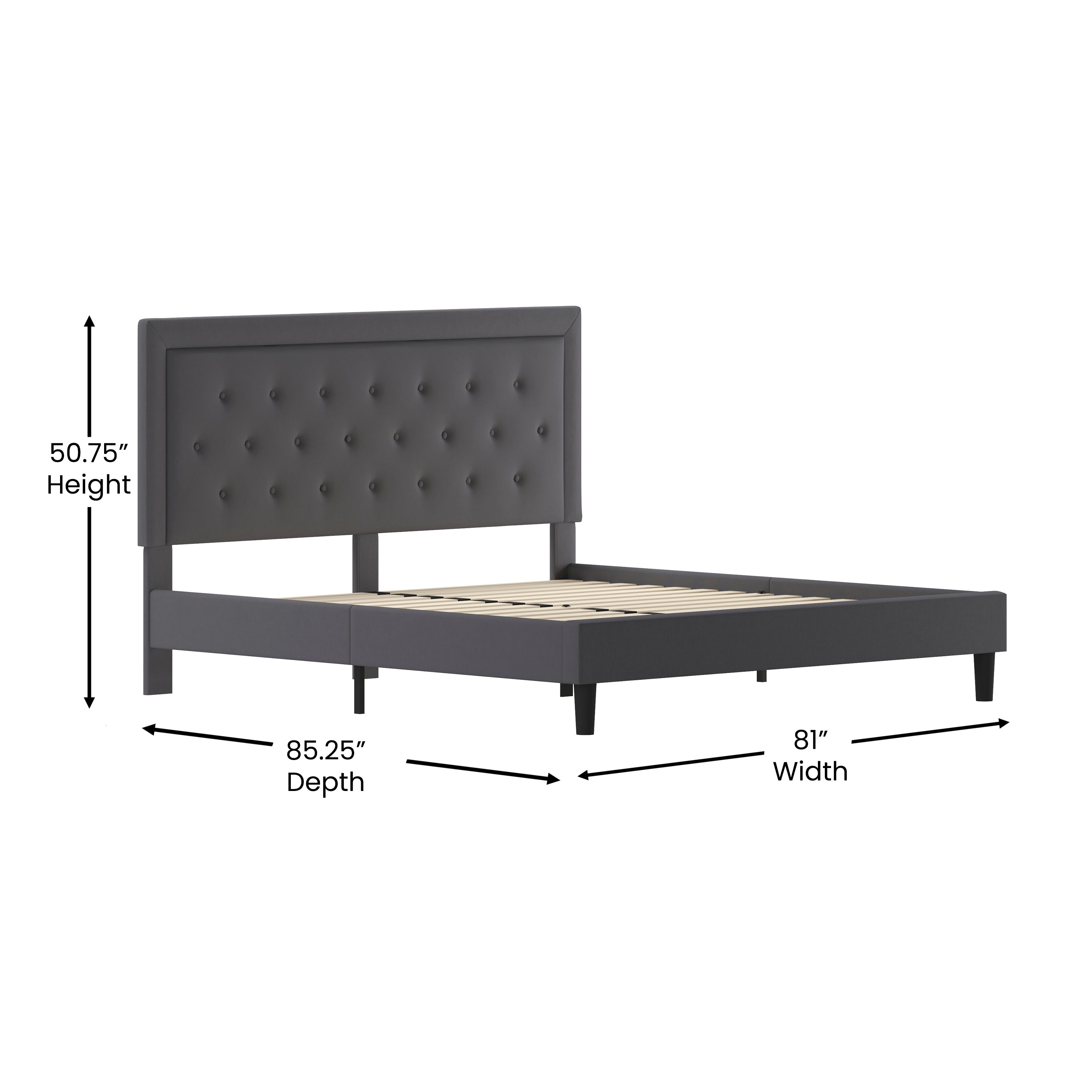 Roxbury Panel Tufted Upholstered Platform Bed