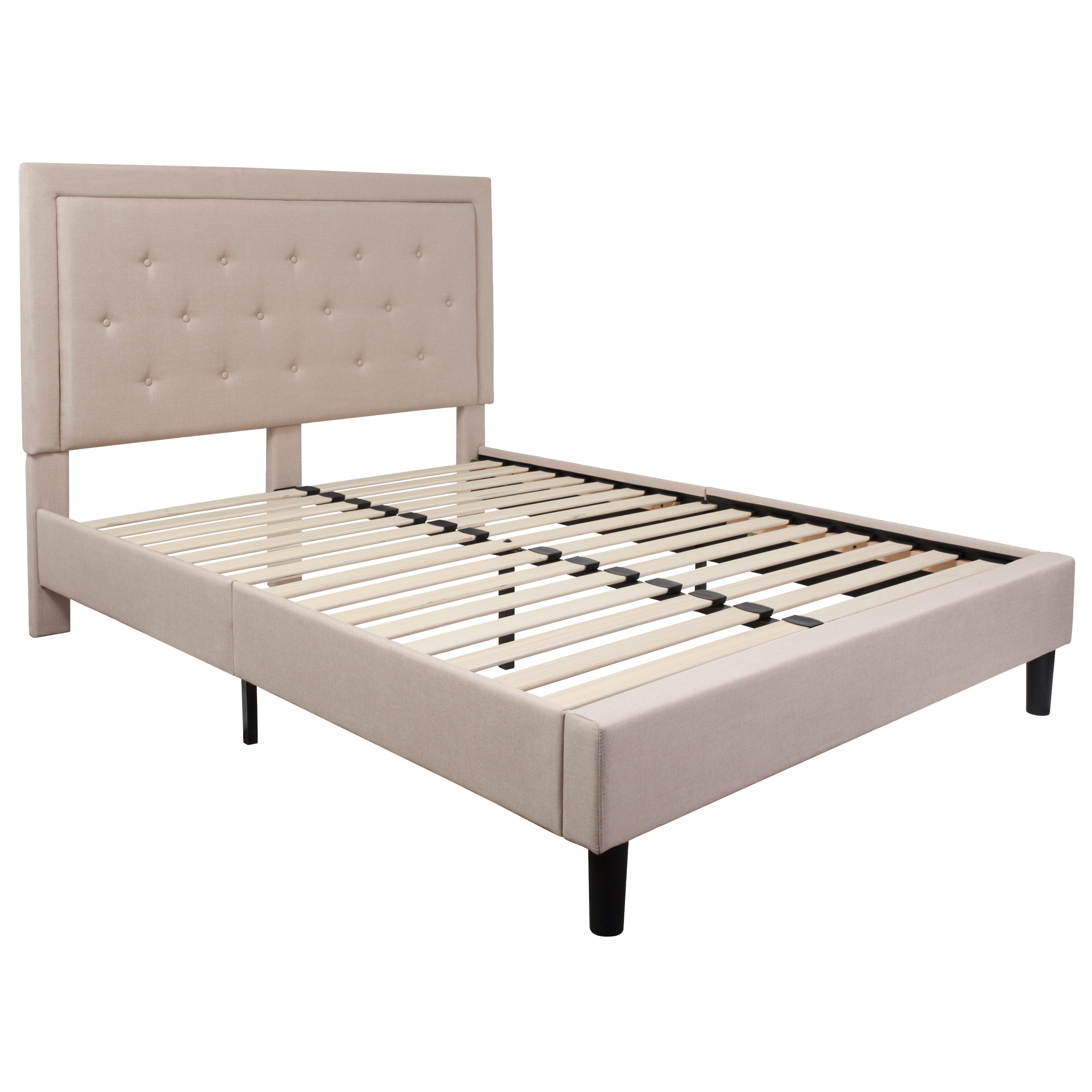 Roxbury Panel Tufted Upholstered Platform Bed