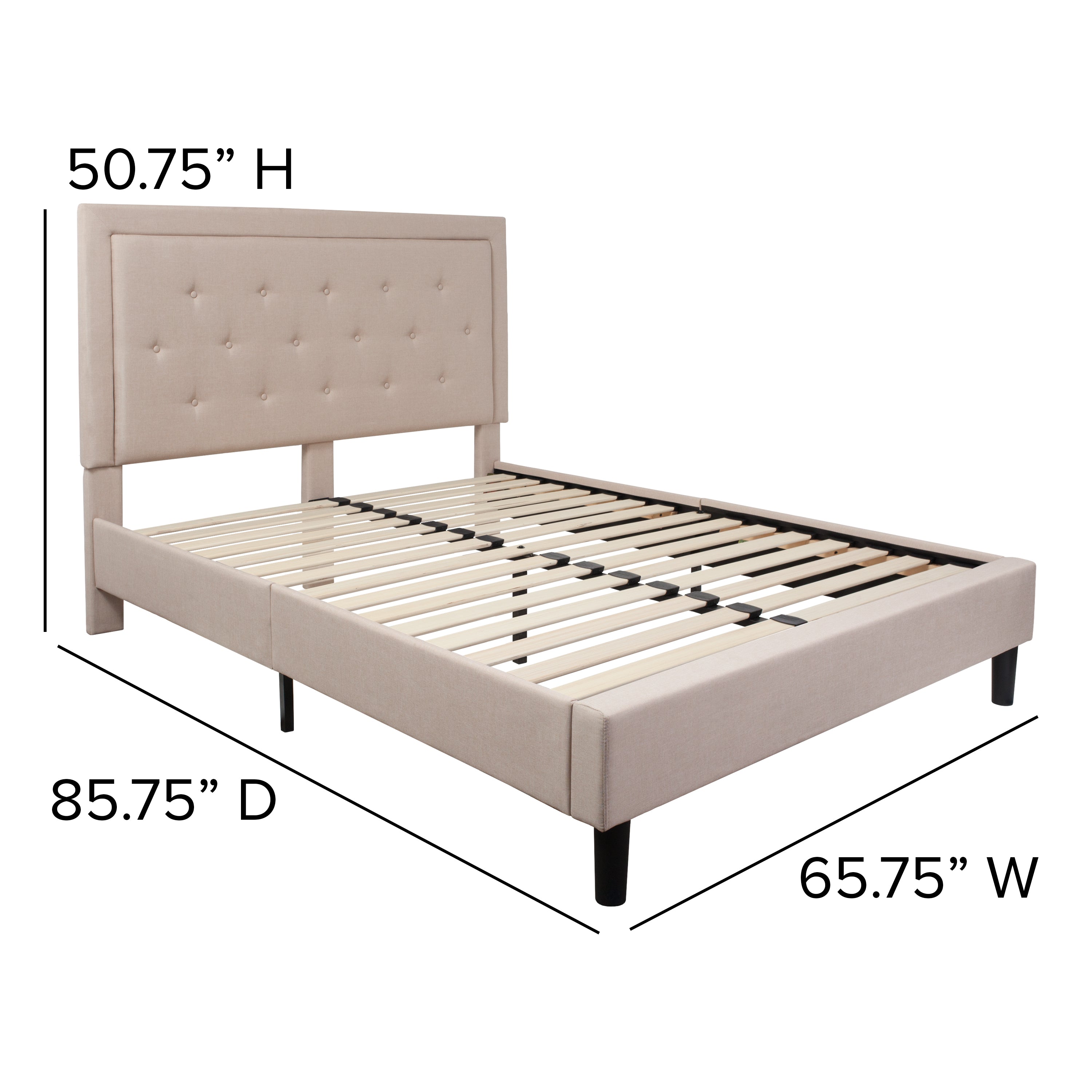 Roxbury Panel Tufted Upholstered Platform Bed