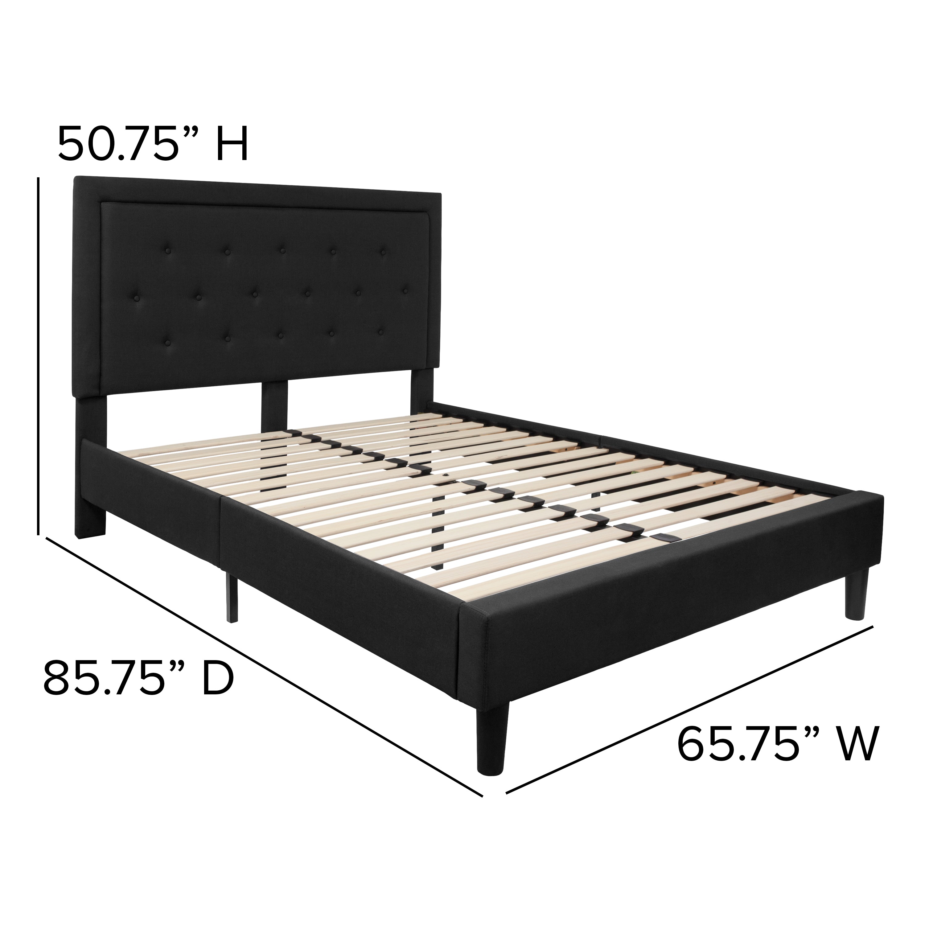 Roxbury Panel Tufted Upholstered Platform Bed