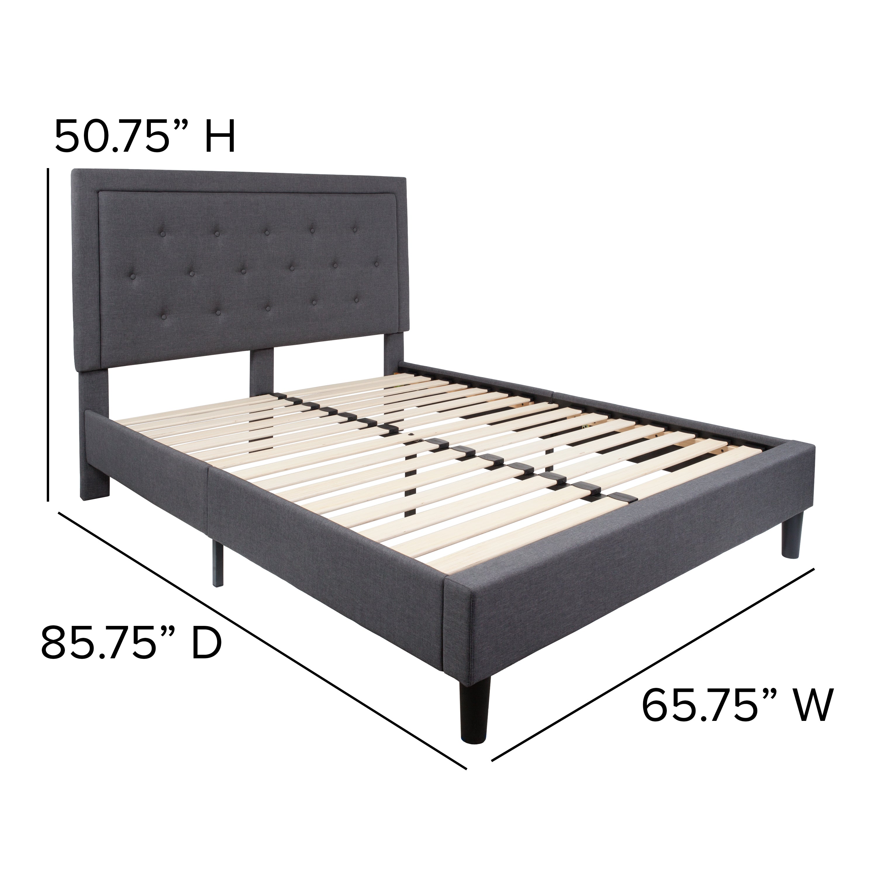 Roxbury Panel Tufted Upholstered Platform Bed
