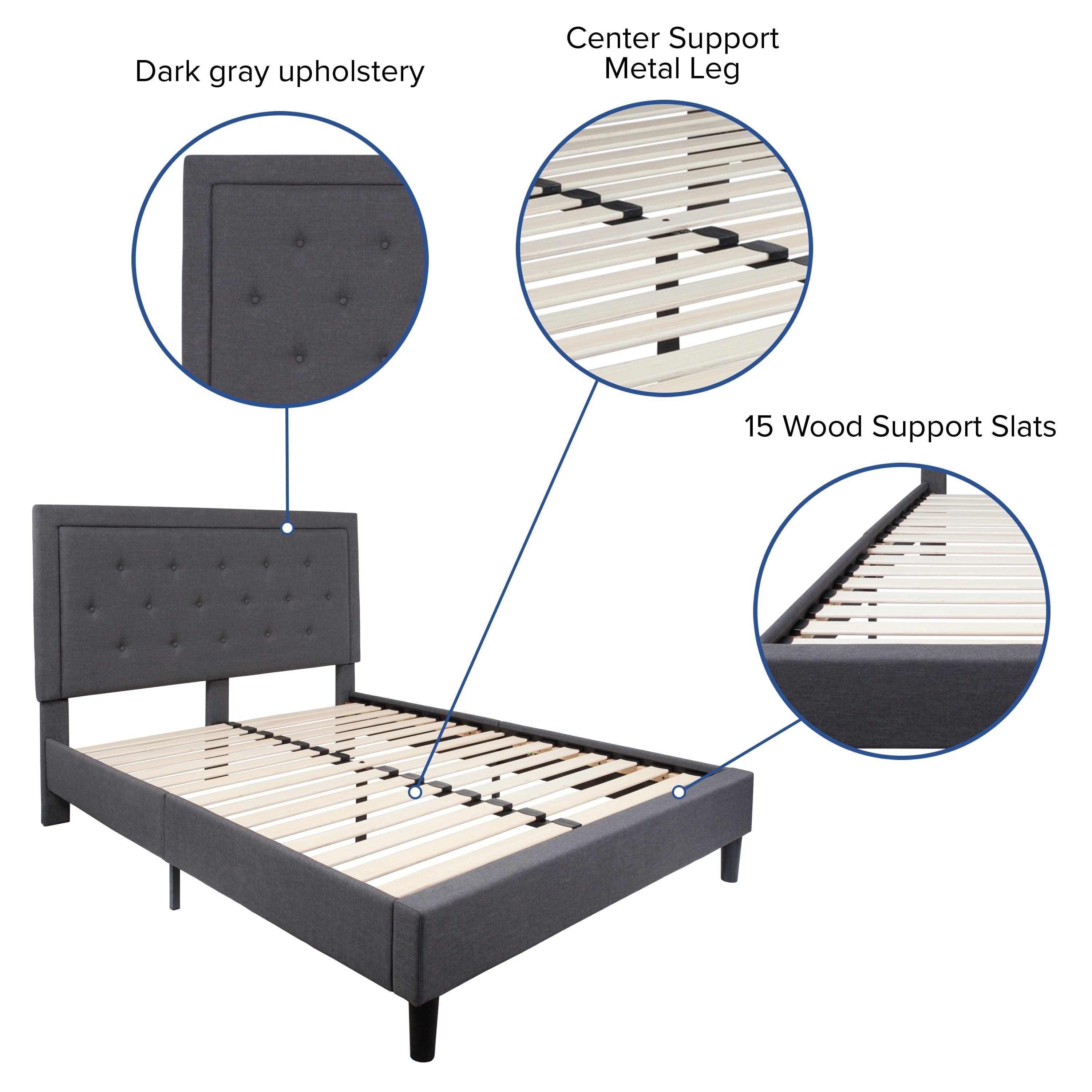 Roxbury Panel Tufted Upholstered Platform Bed