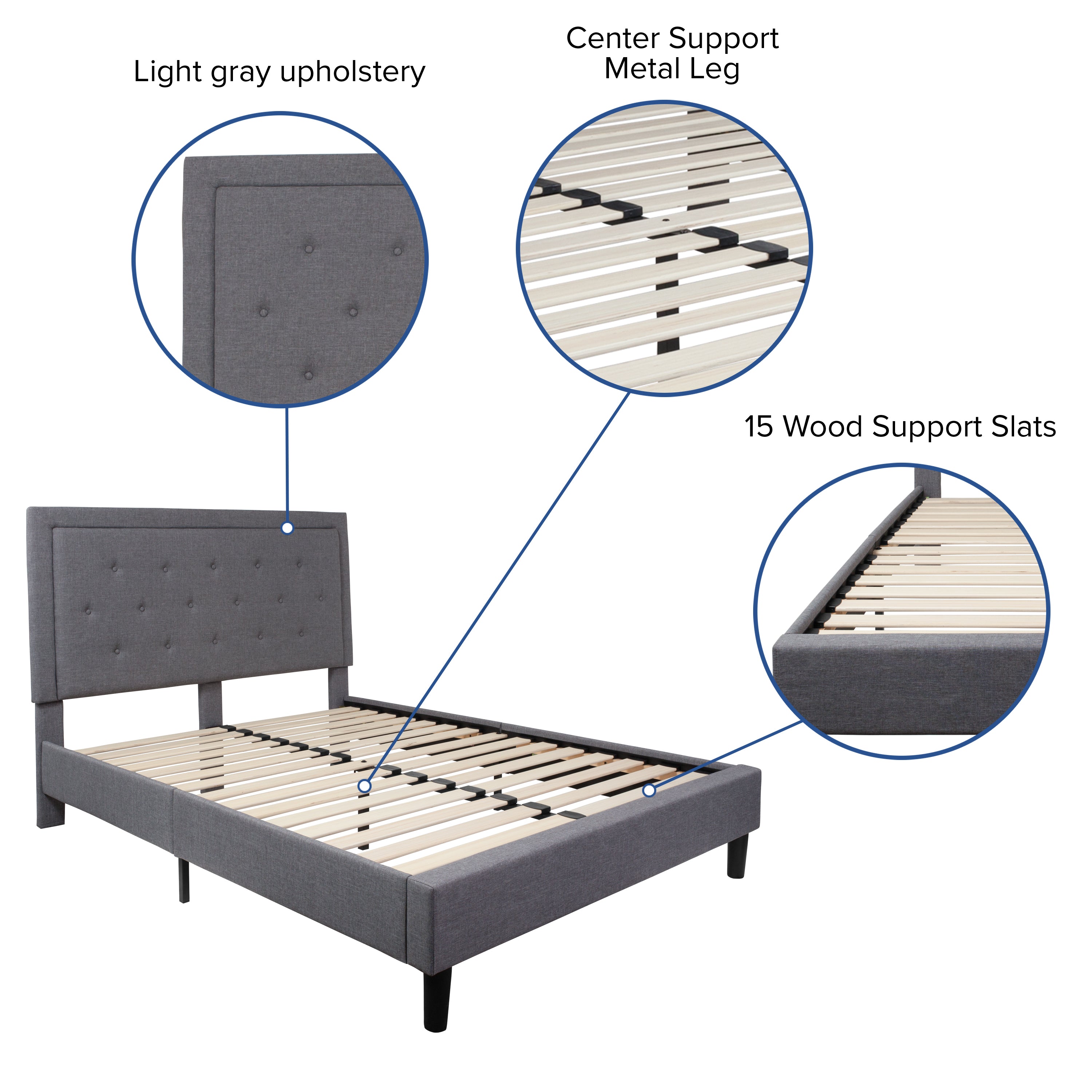 Roxbury Panel Tufted Upholstered Platform Bed