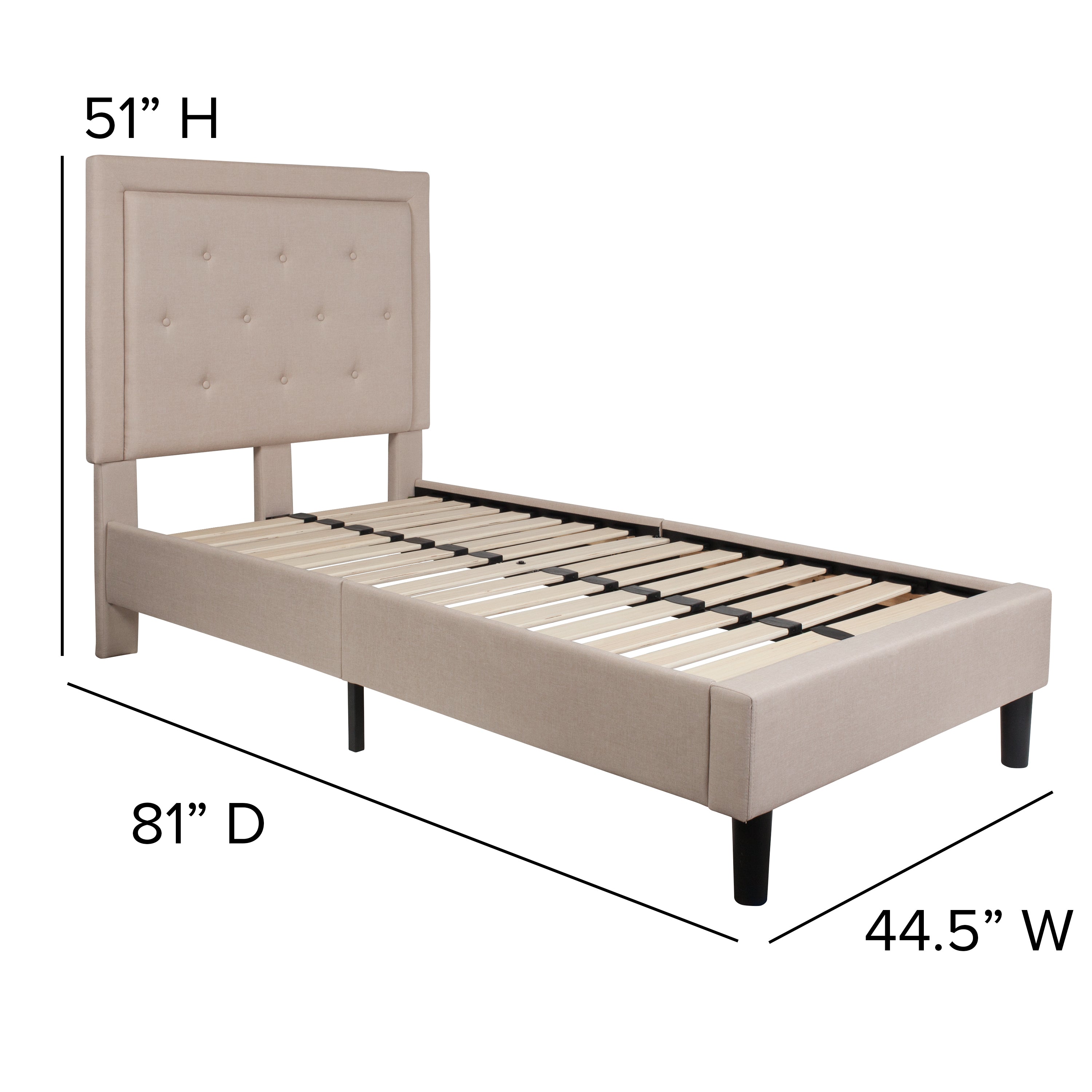Roxbury Panel Tufted Upholstered Platform Bed