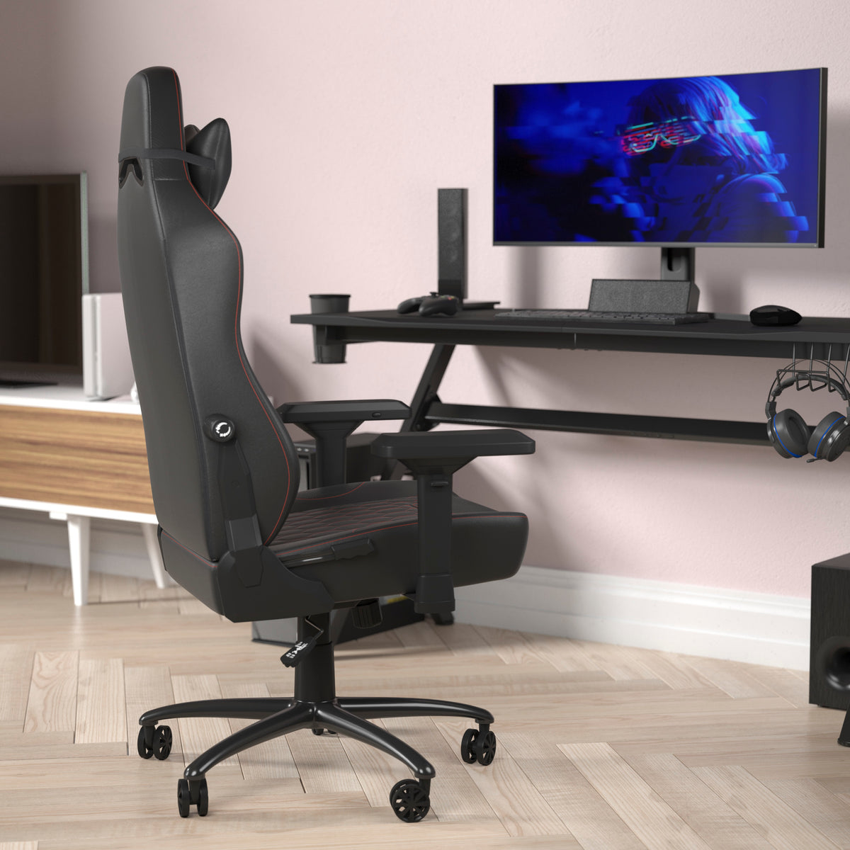 Falco Ergonomic High Back Adjustable Gaming Chair with 4D Armrests, Headrest Pillow, and Adjustable Lumbar Support