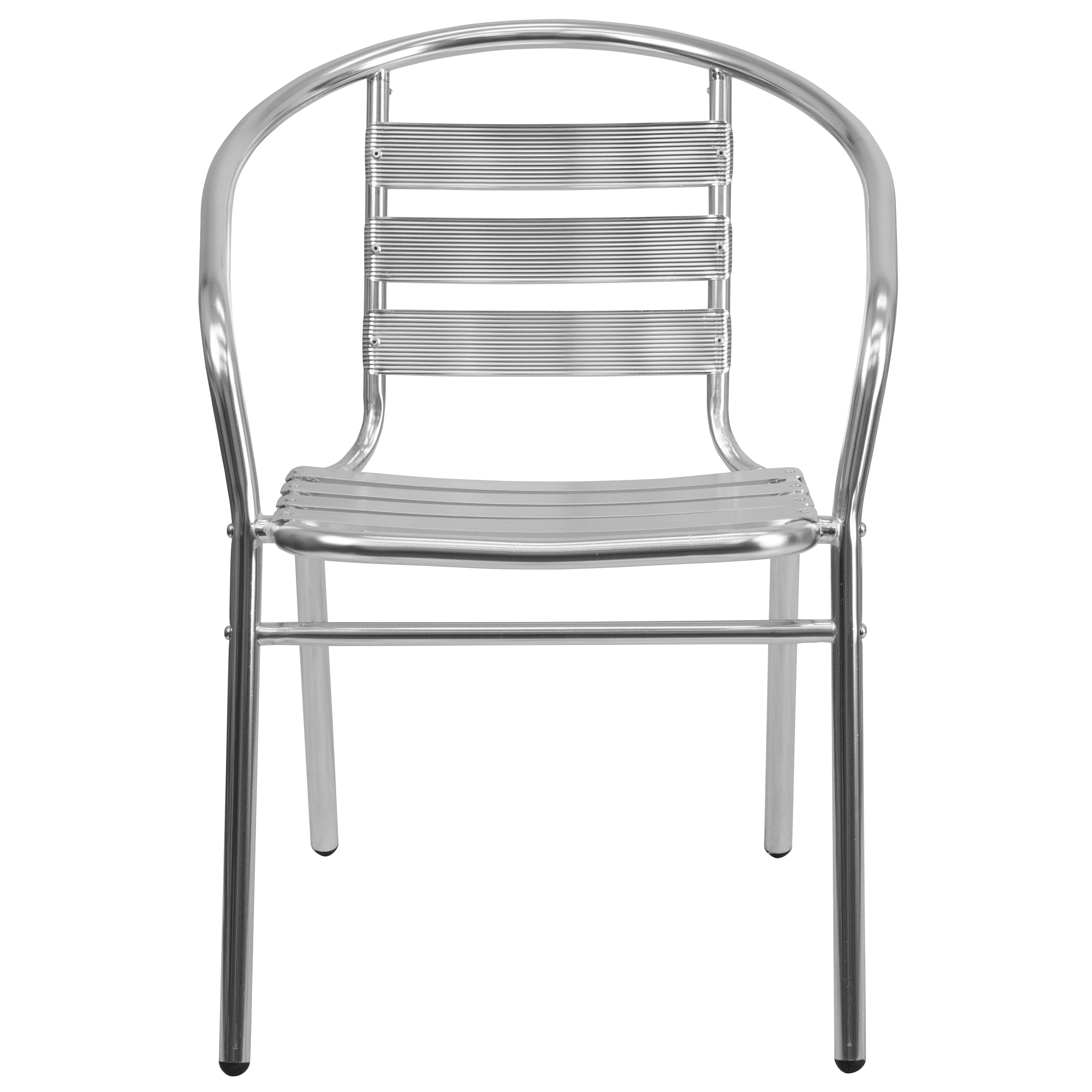 Lila Aluminum Commercial Indoor-Outdoor Restaurant Stack Chair with Triple Slat Back-Indoor/Outdoor Chairs-Flash Furniture-Wall2Wall Furnishings