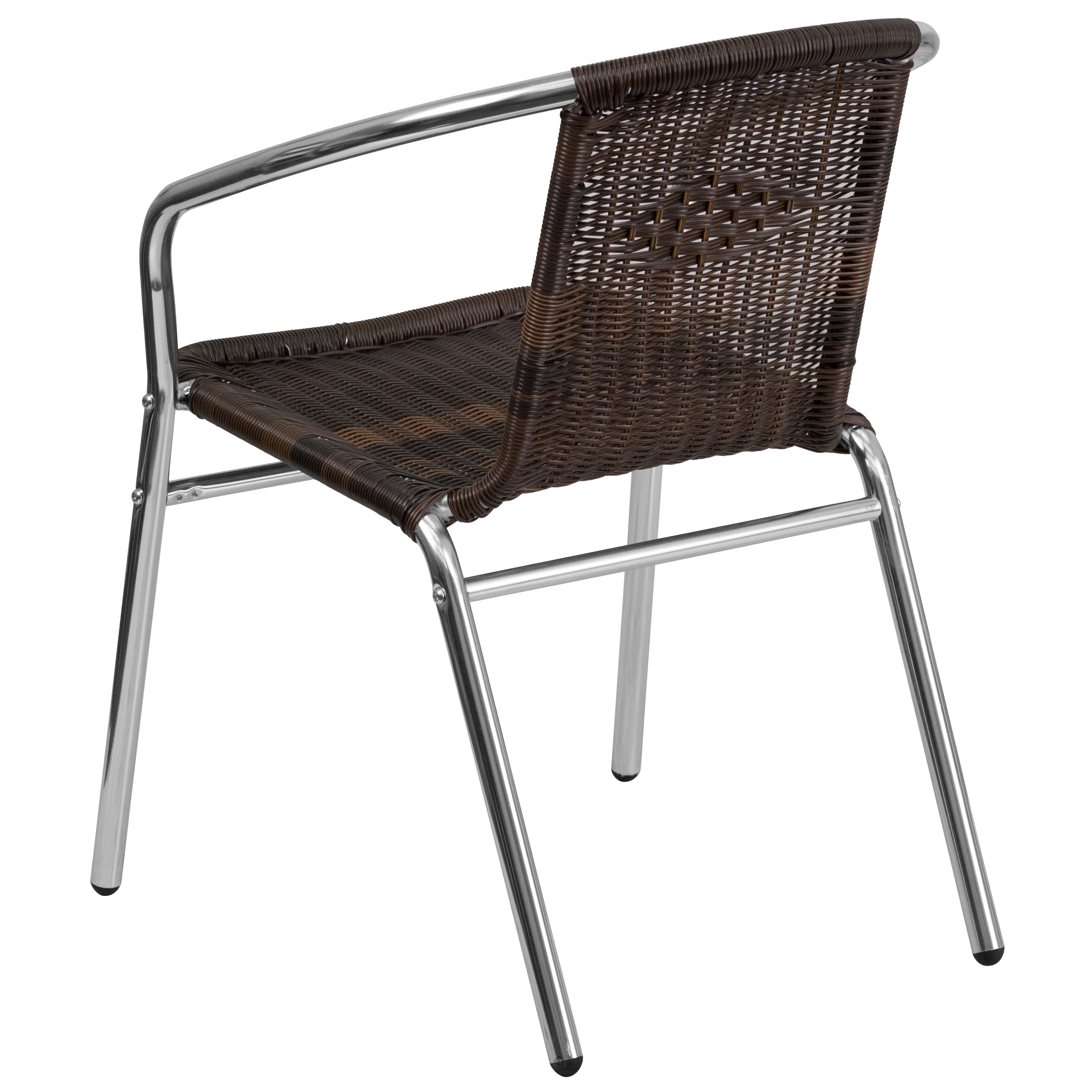Lila Aluminum and Rattan Commercial Indoor-Outdoor Restaurant Stack Chair-Indoor/Outdoor Chairs-Flash Furniture-Wall2Wall Furnishings