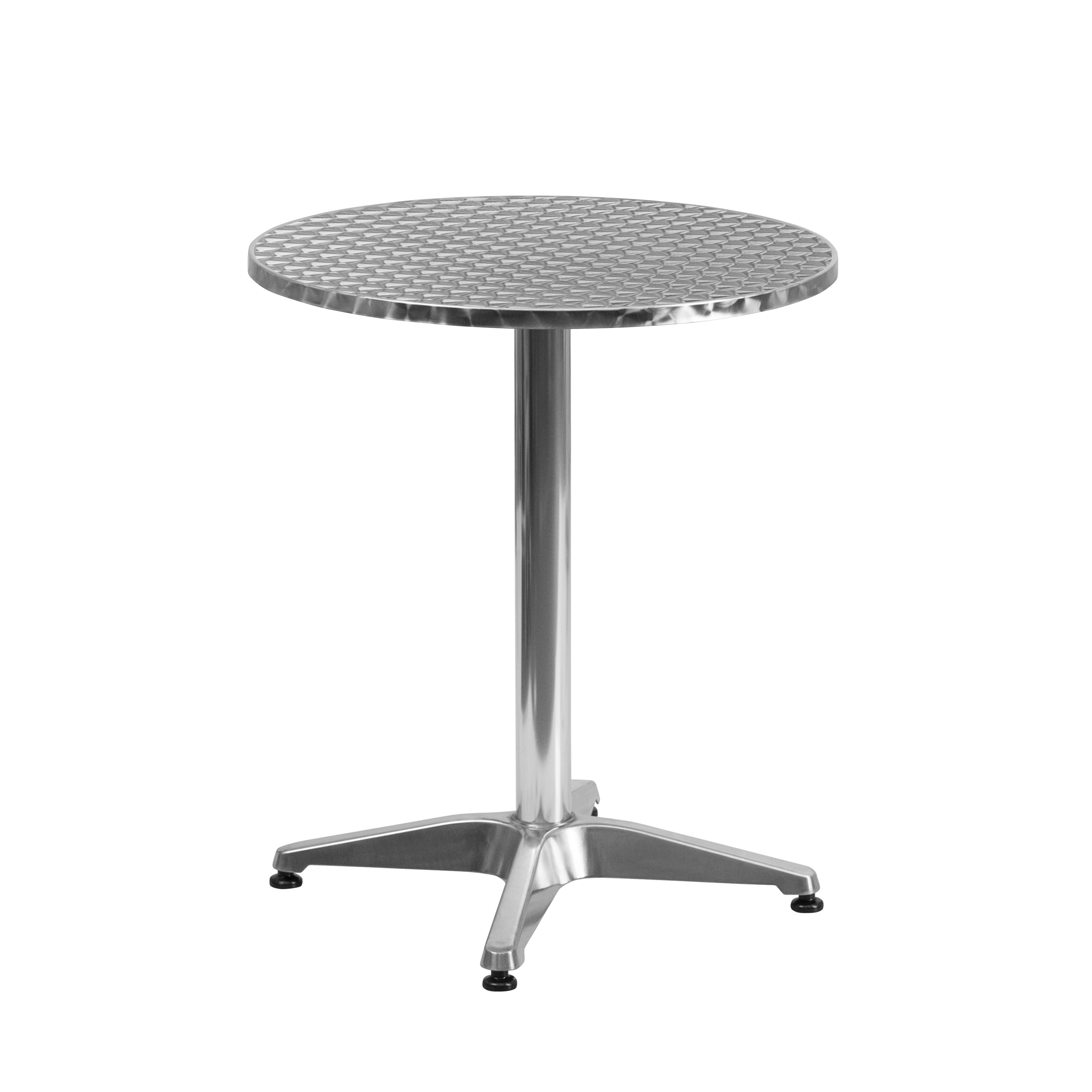Mellie 23.5'' Round Aluminum Indoor-Outdoor Table with Base-Indoor/Outdoor Tables-Flash Furniture-Wall2Wall Furnishings