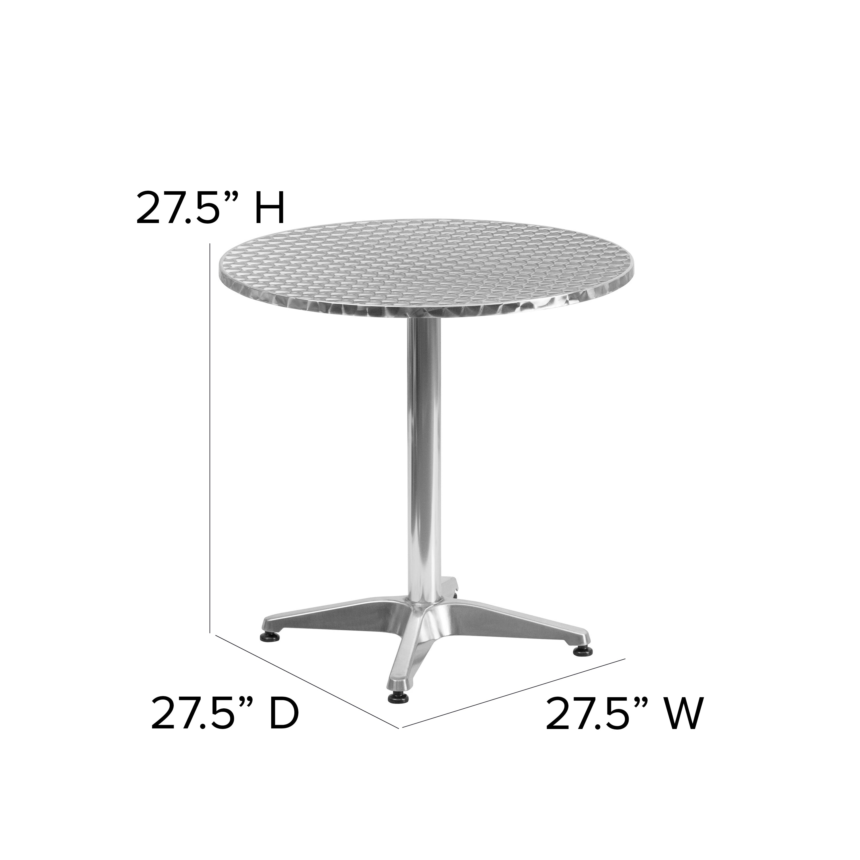 Mellie 27.5'' Round Aluminum Indoor-Outdoor Table with Base-Indoor/Outdoor Tables-Flash Furniture-Wall2Wall Furnishings