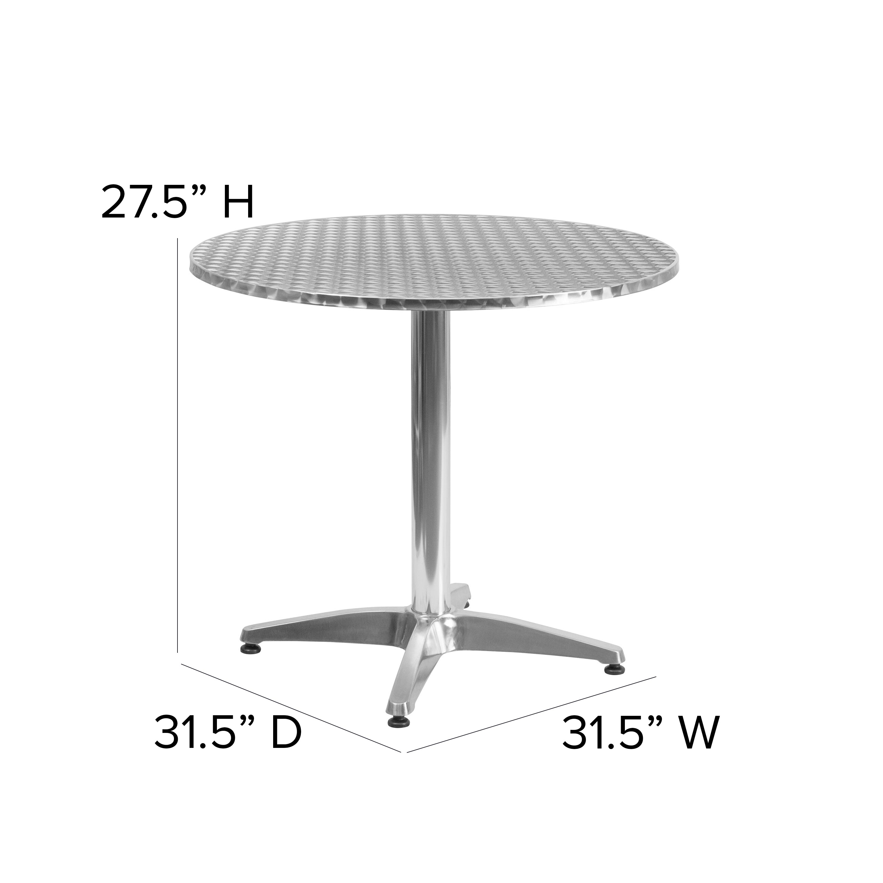 Mellie 31.5'' Round Aluminum Indoor-Outdoor Table with Base-Indoor/Outdoor Tables-Flash Furniture-Wall2Wall Furnishings