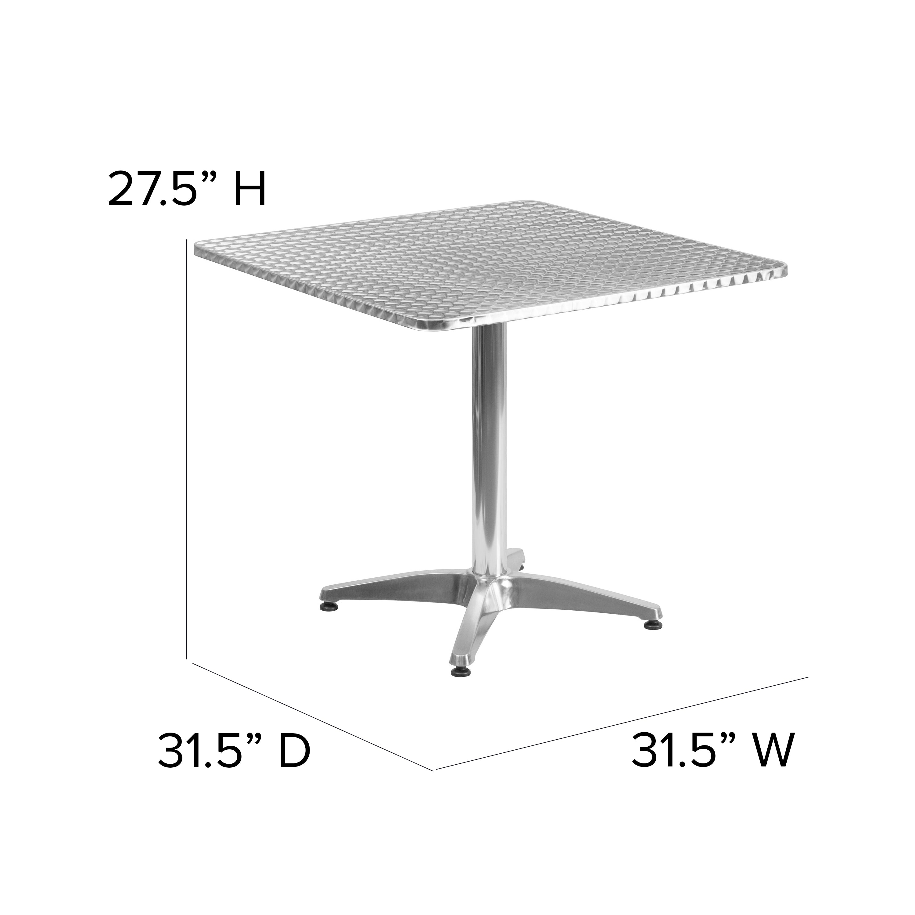 Mellie 31.5'' Square Aluminum Indoor-Outdoor Table with Base-Indoor/Outdoor Tables-Flash Furniture-Wall2Wall Furnishings