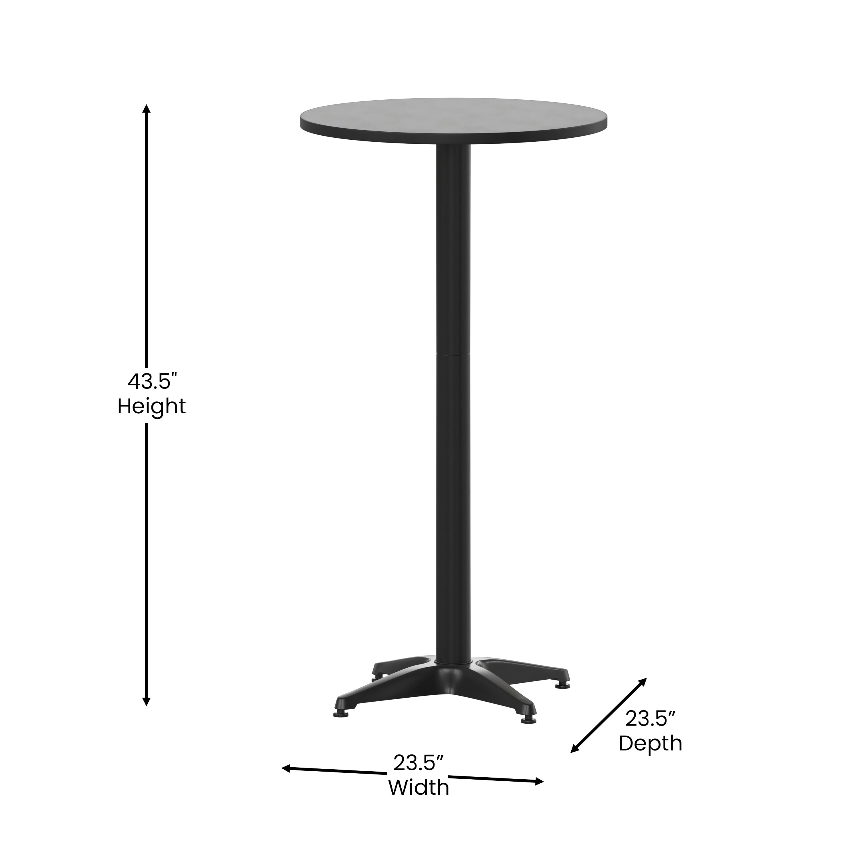 Mellie 23.5" Round Aluminum Indoor-Outdoor Bar Height Table-Aluminum Patio Bar Table-Flash Furniture-Wall2Wall Furnishings