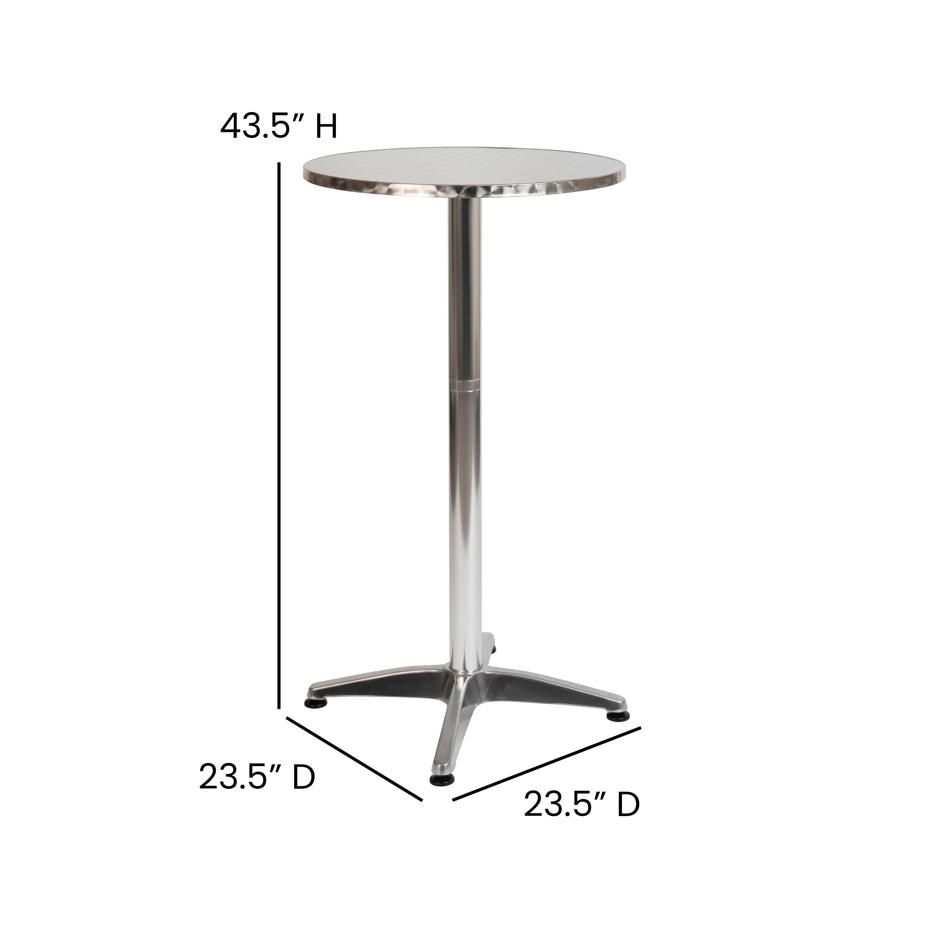 Mellie 23.5" Round Aluminum Indoor-Outdoor Bar Height Table-Aluminum Patio Bar Table-Flash Furniture-Wall2Wall Furnishings