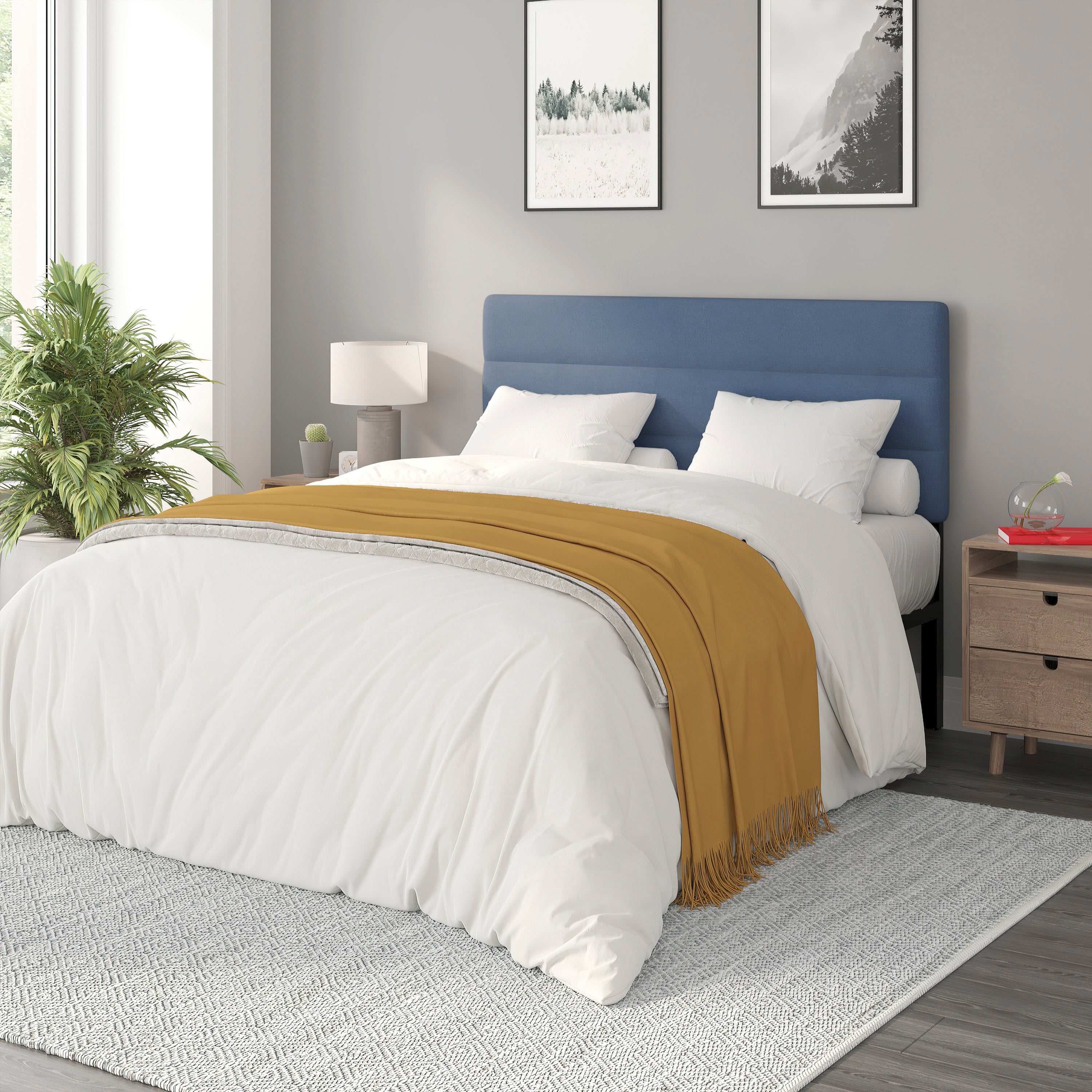 Paxton Channel Stitched Upholstered Headboard, Adjustable Height from 44.5" to 57.25"
