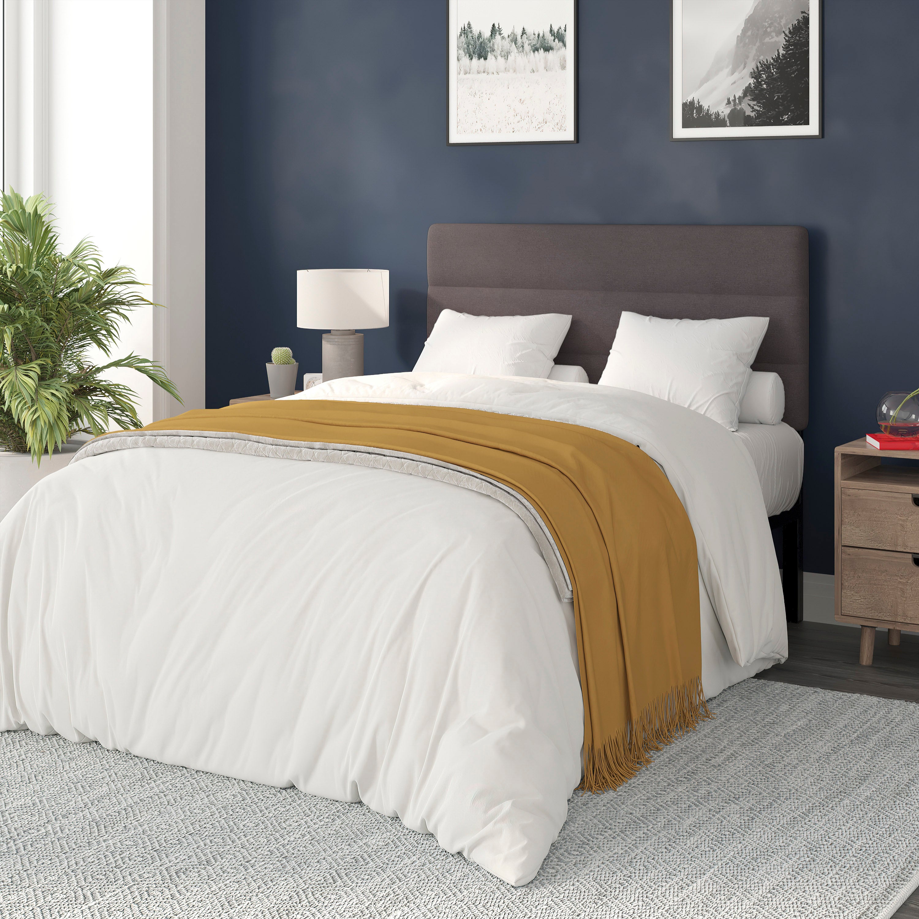 Paxton Channel Stitched Upholstered Headboard, Adjustable Height from 44.5" to 57.25"