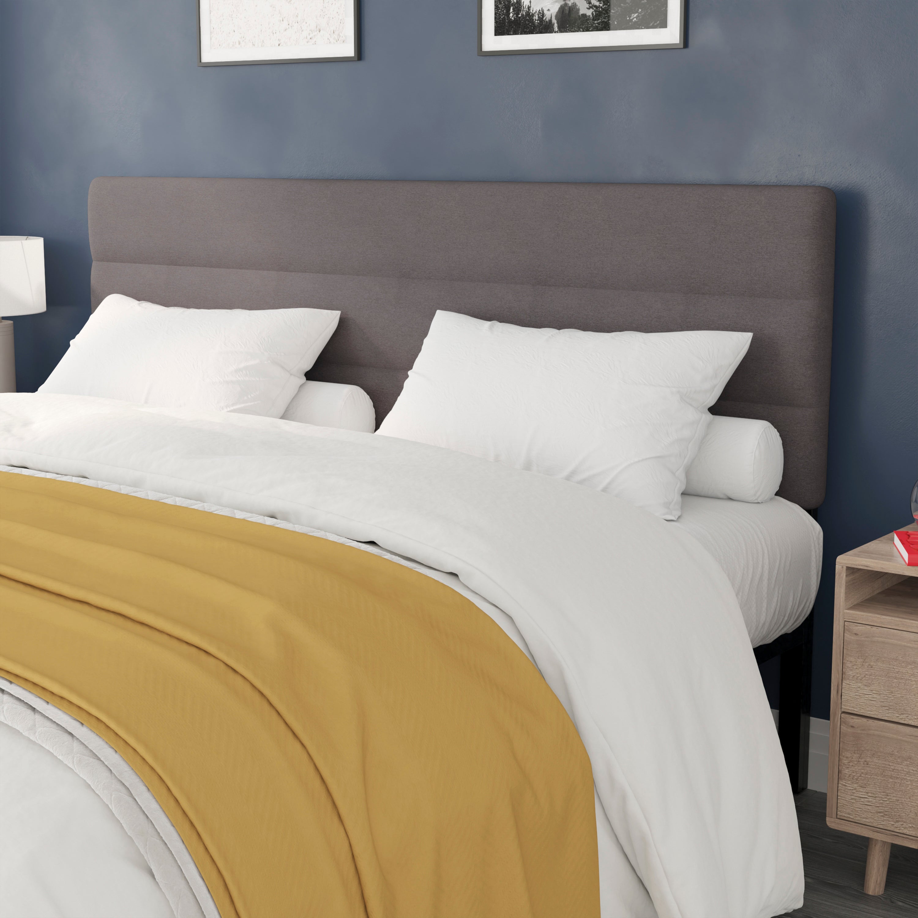 Paxton Channel Stitched Upholstered Headboard, Adjustable Height from 44.5" to 57.25"