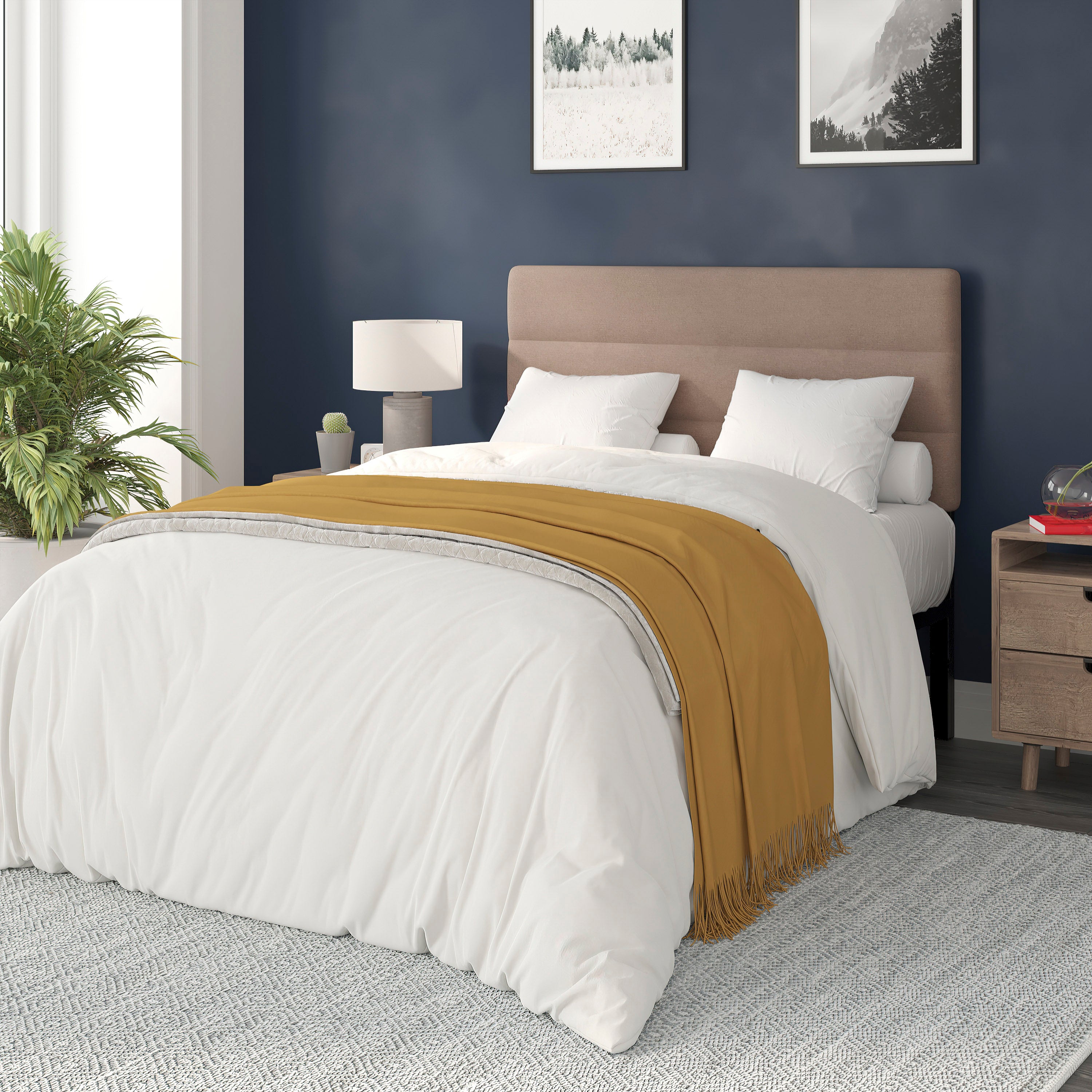 Paxton Channel Stitched Upholstered Headboard, Adjustable Height from 44.5" to 57.25"