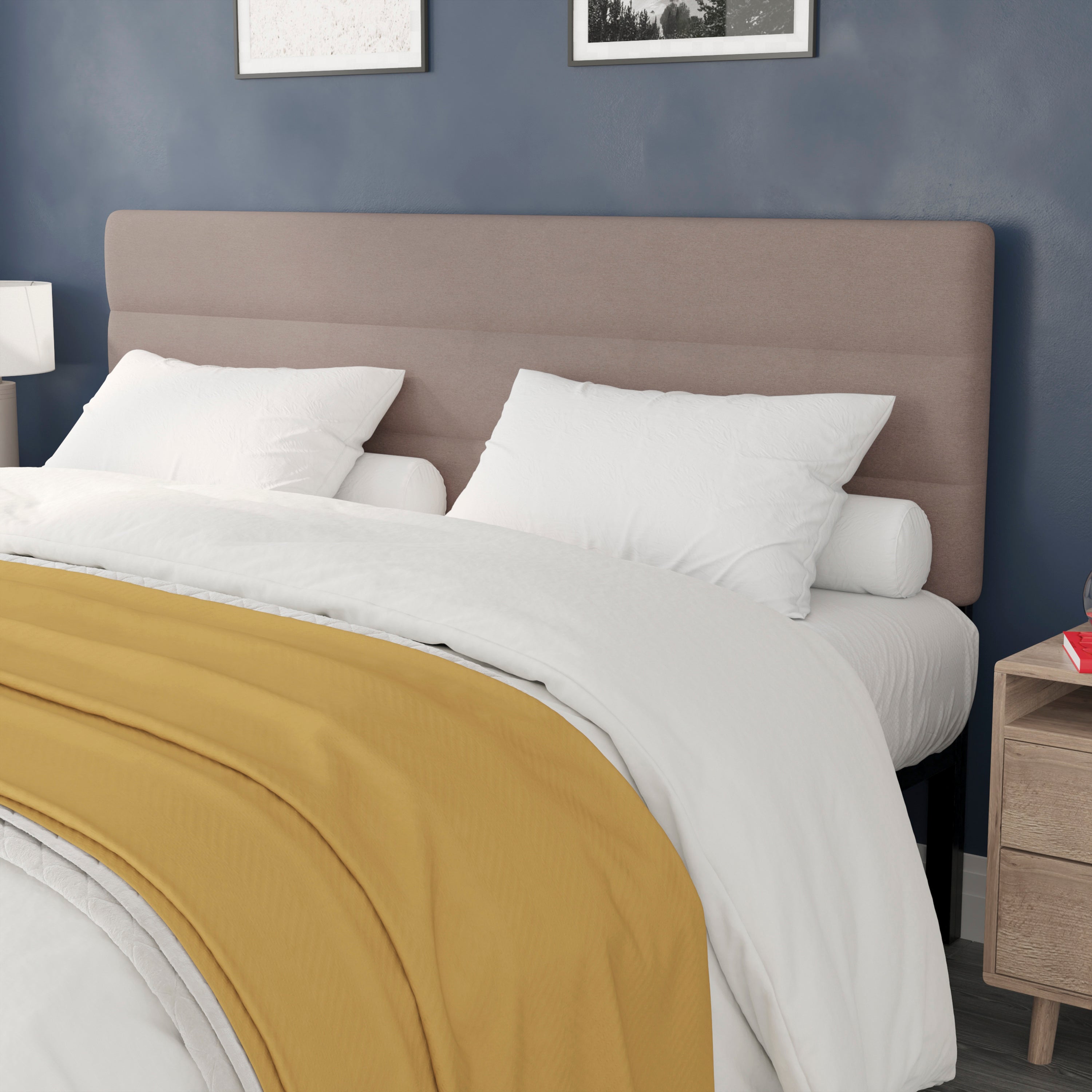 Paxton Channel Stitched Upholstered Headboard, Adjustable Height from 44.5" to 57.25"